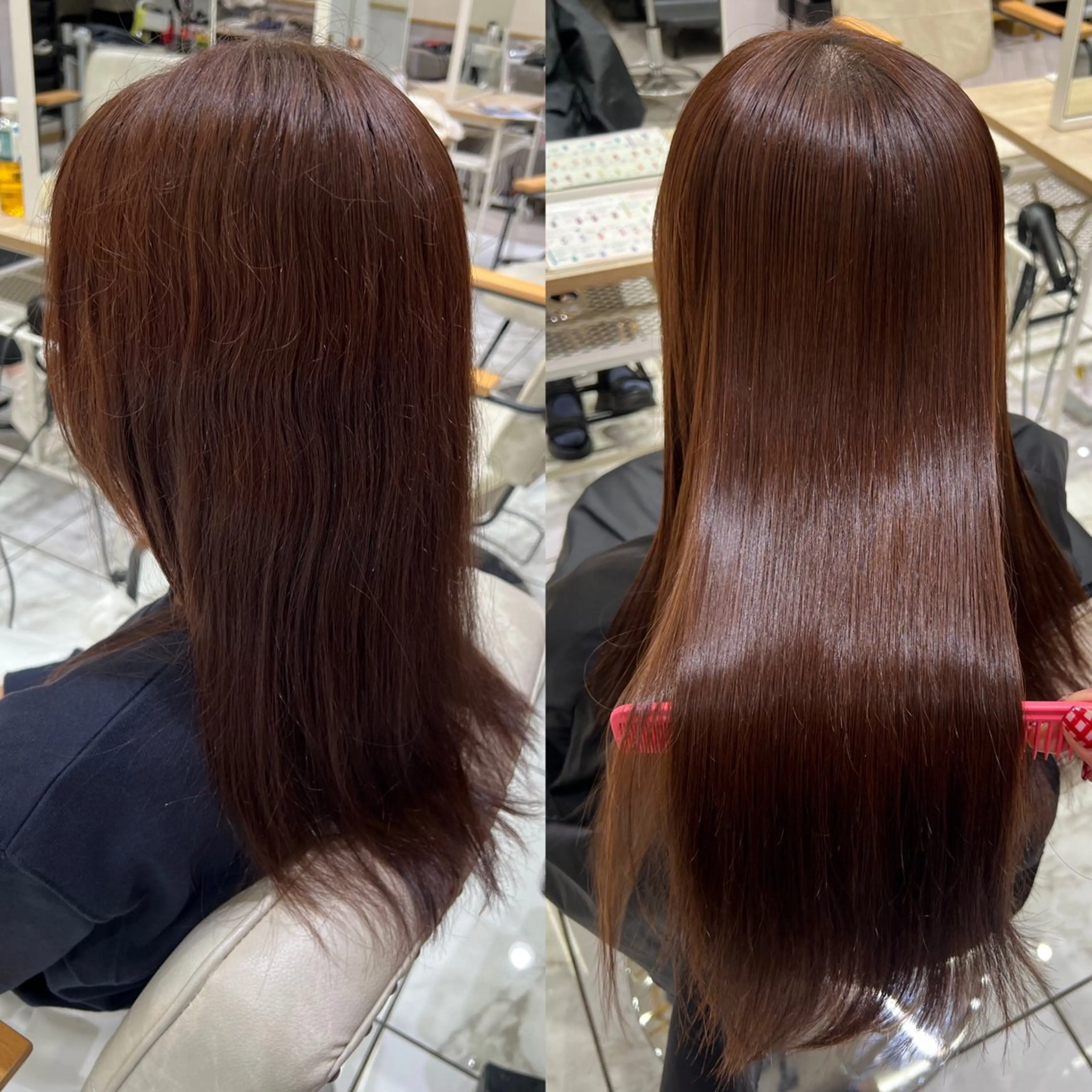 セミロング 酸性ストレート 縮毛矯正 酸性ストレート人気 No,1/カスミ🩰のヘアスタイル