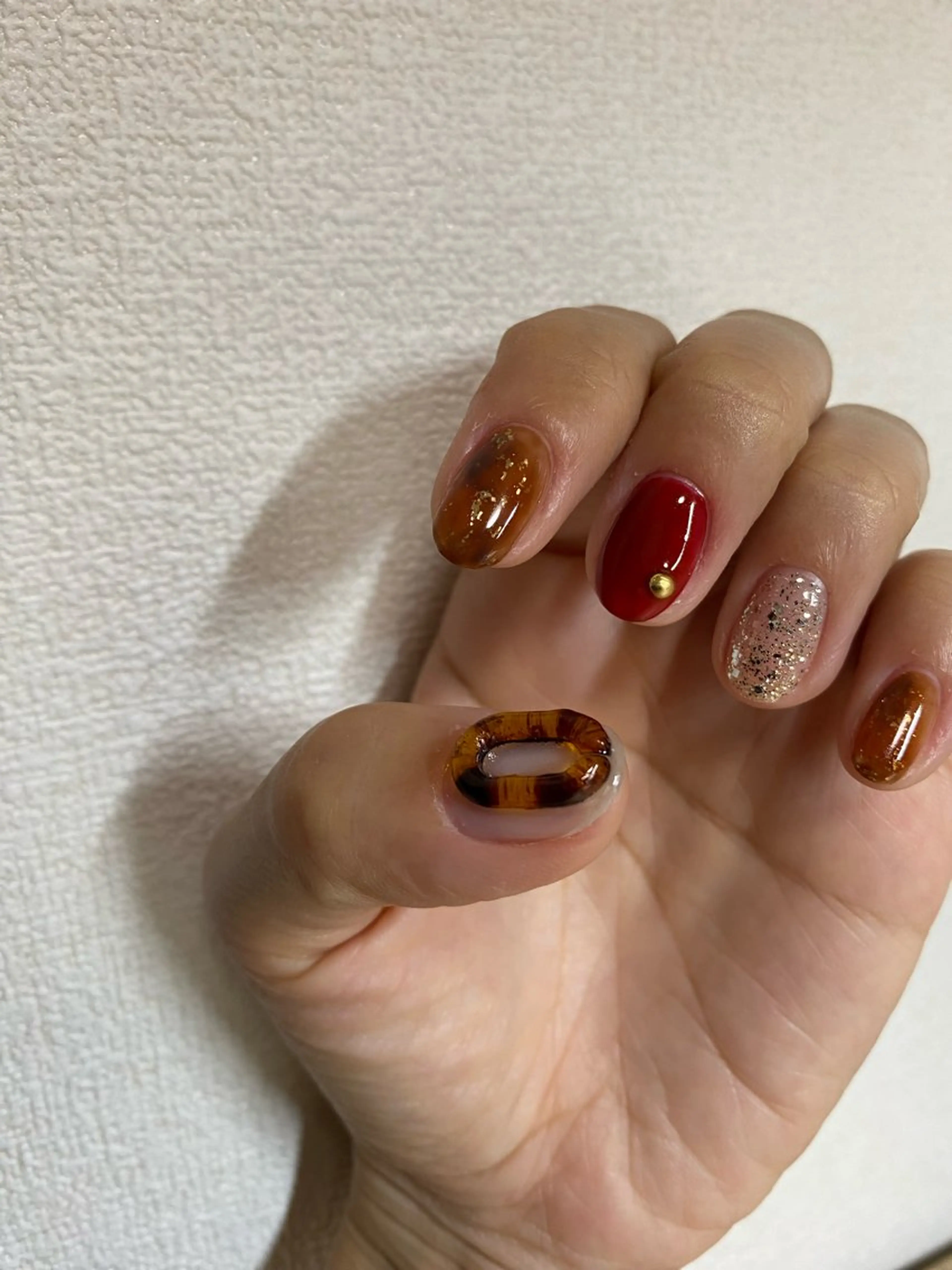 ネイル べっ甲ネイル ハンドネイル 自宅サロン FeelFreeのネイルデザイン