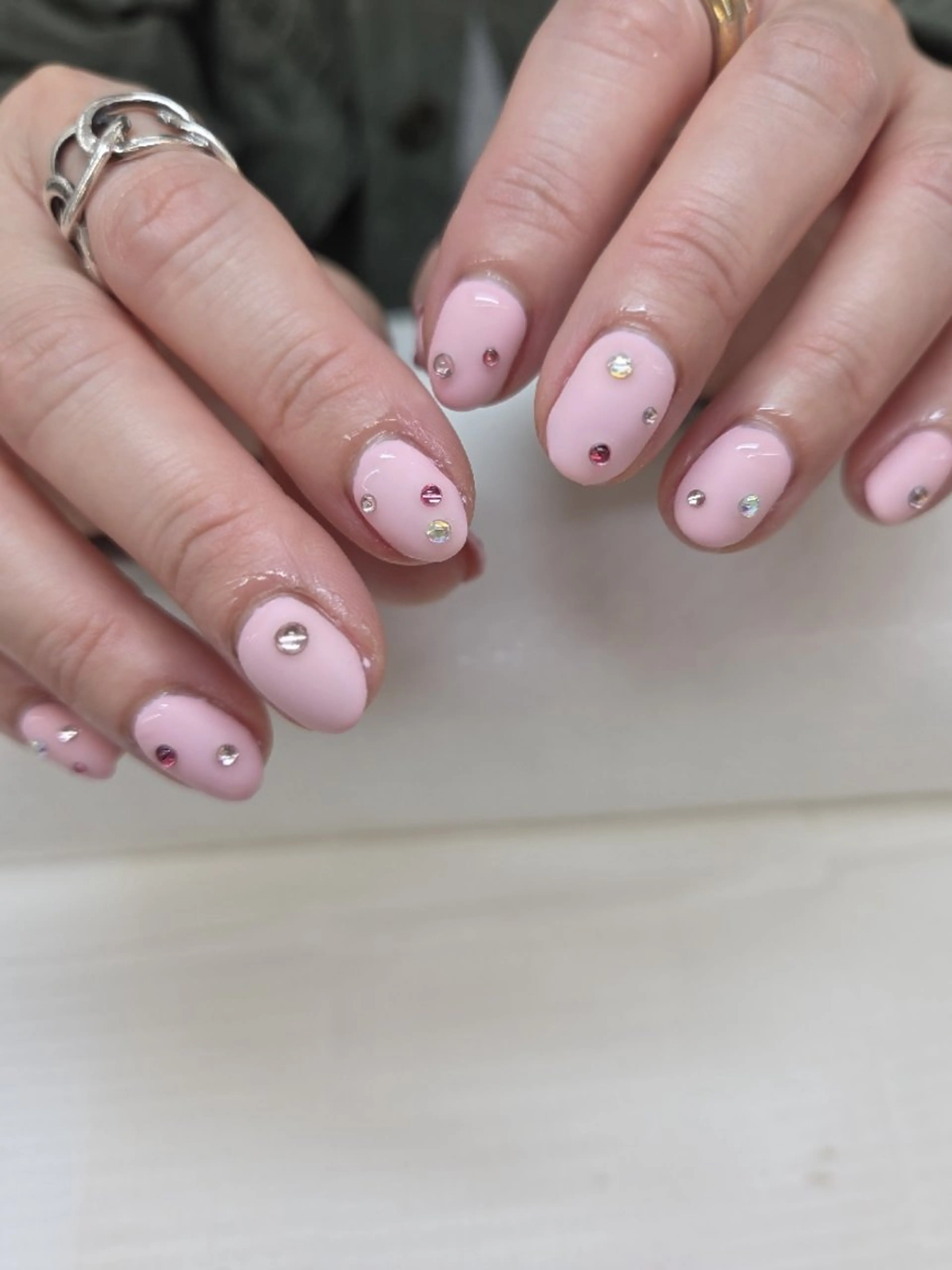 ネイル マットネイル ピンク ハンドネイル タニグチ ミカのネイルデザイン