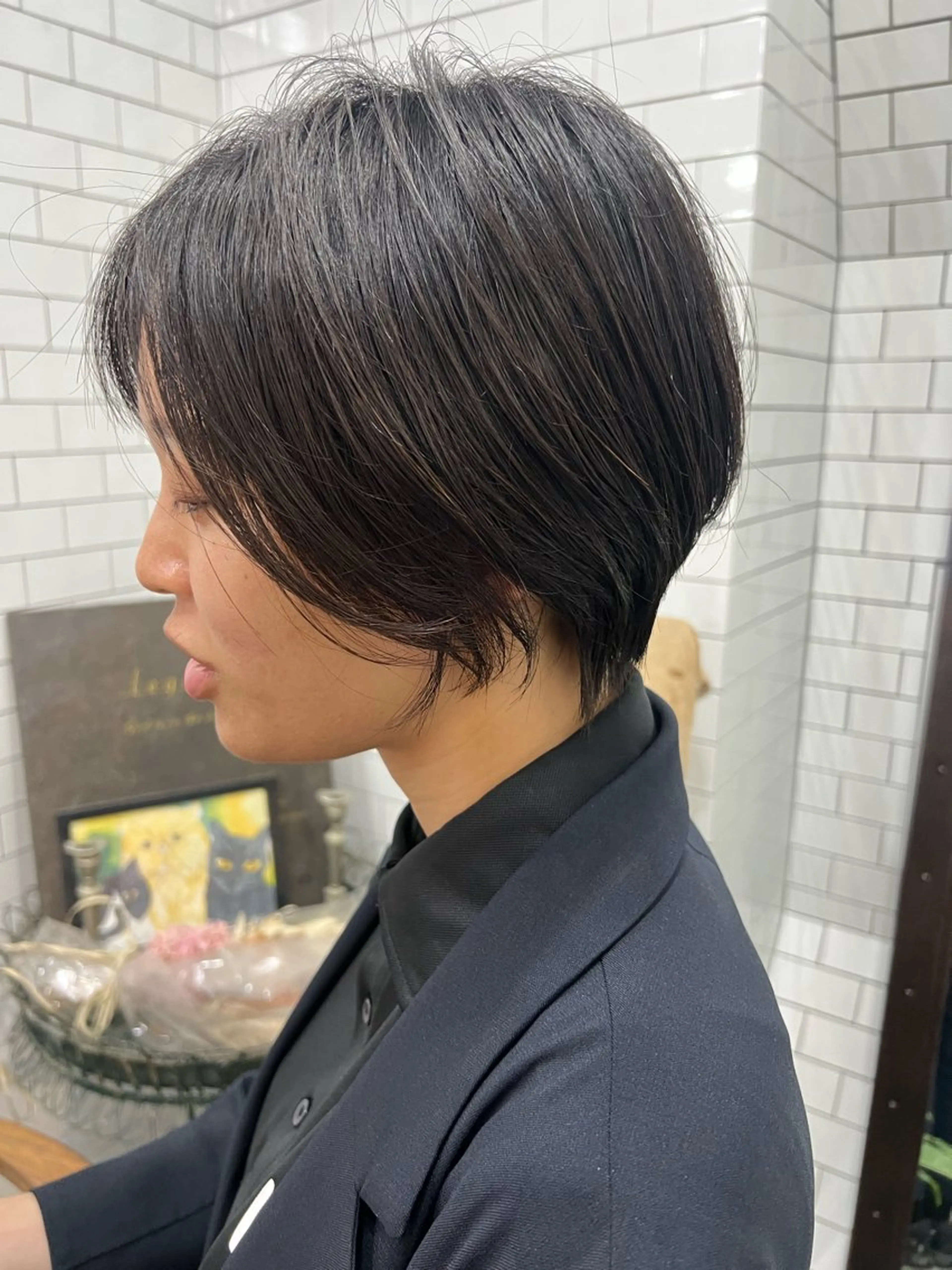 ショート カット 紙屋町ショート /ボブ　パーマ河内蓮のヘアスタイル