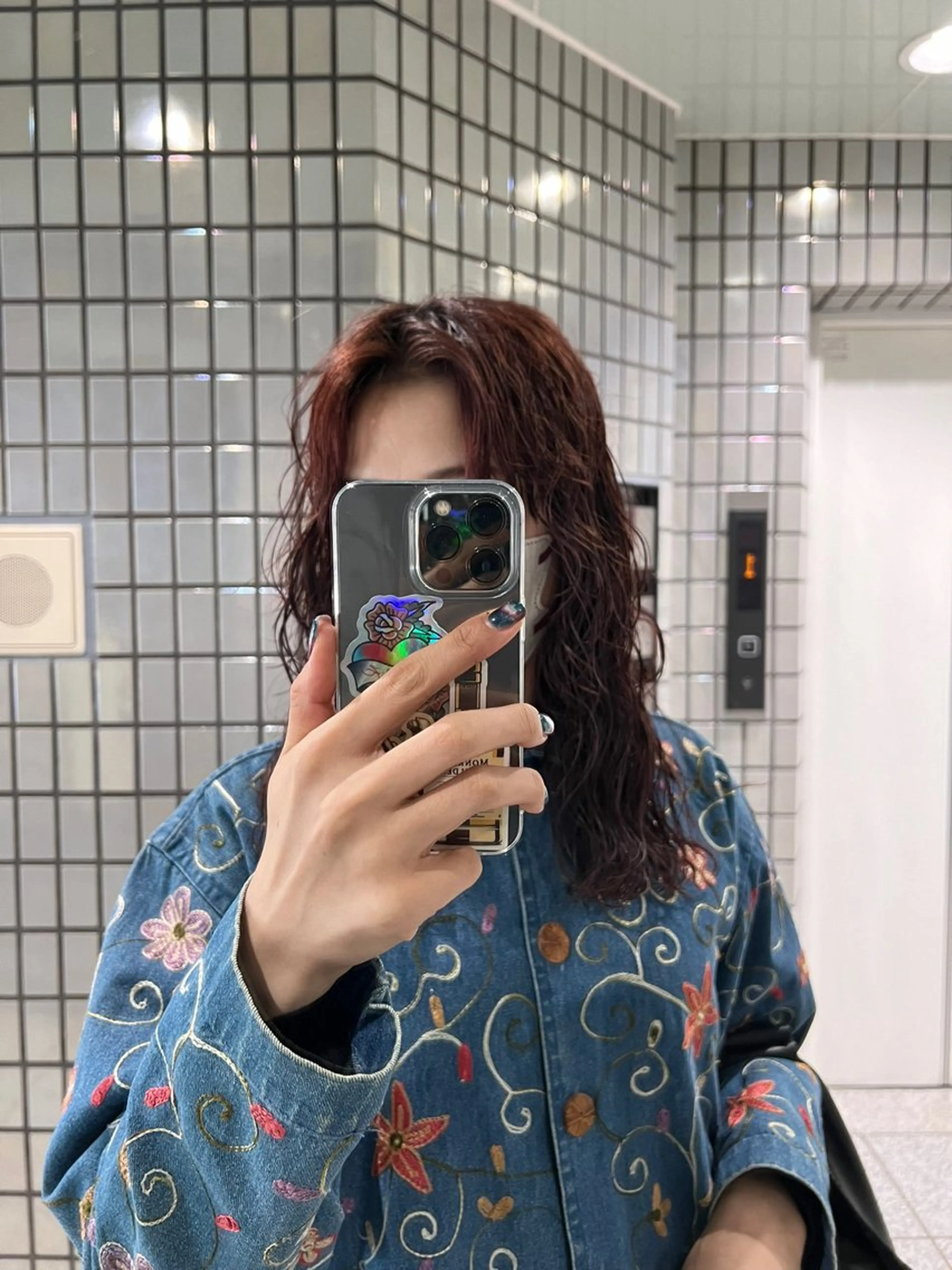 セミロング カット ヘアカラー パーマ デジタルパーマ/ ウェーブパーマ/神野のヘアスタイル