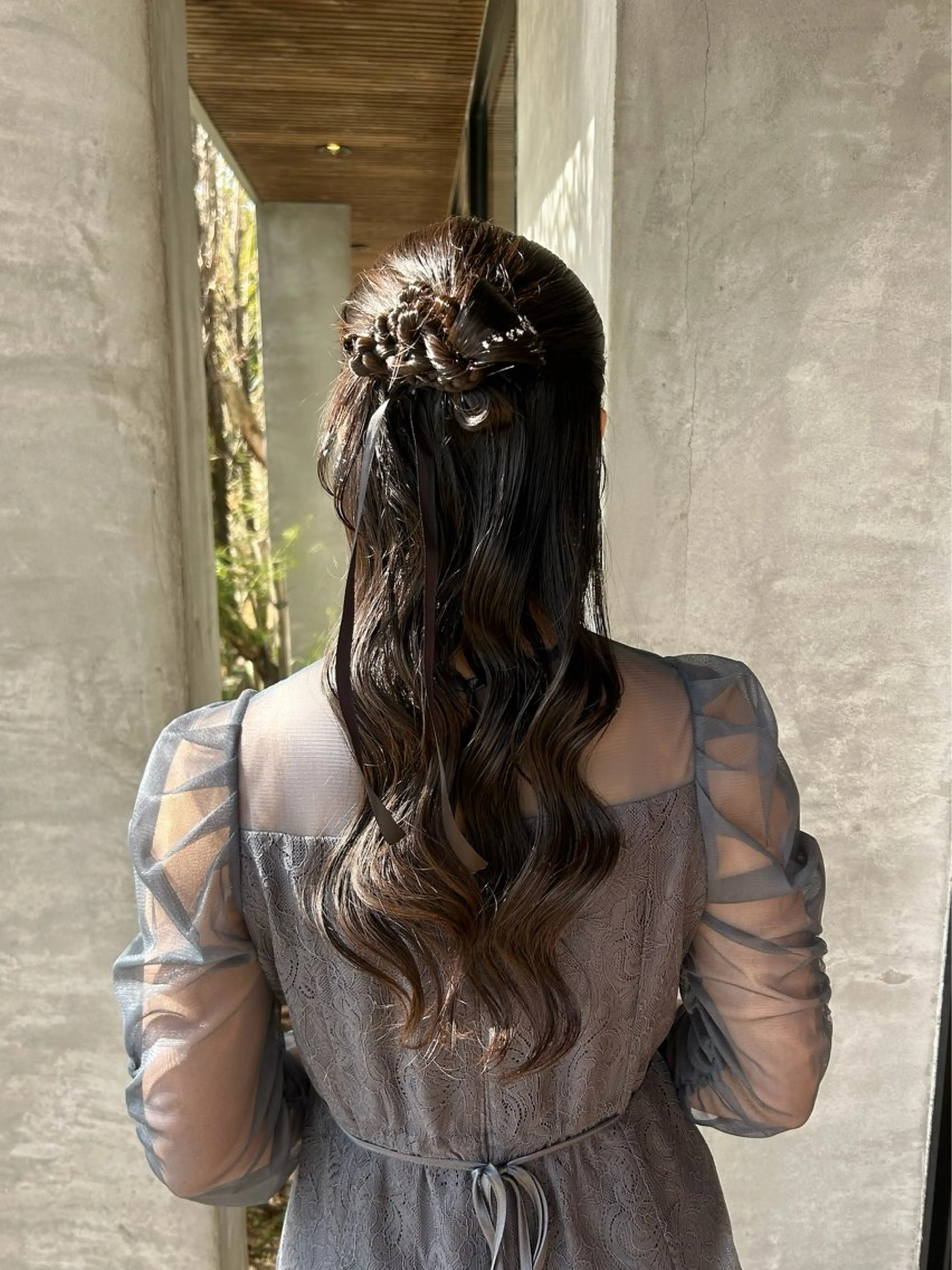 ロング ヘアアレンジ ハーフアップ ヘアセット lapis / soraのヘアスタイル