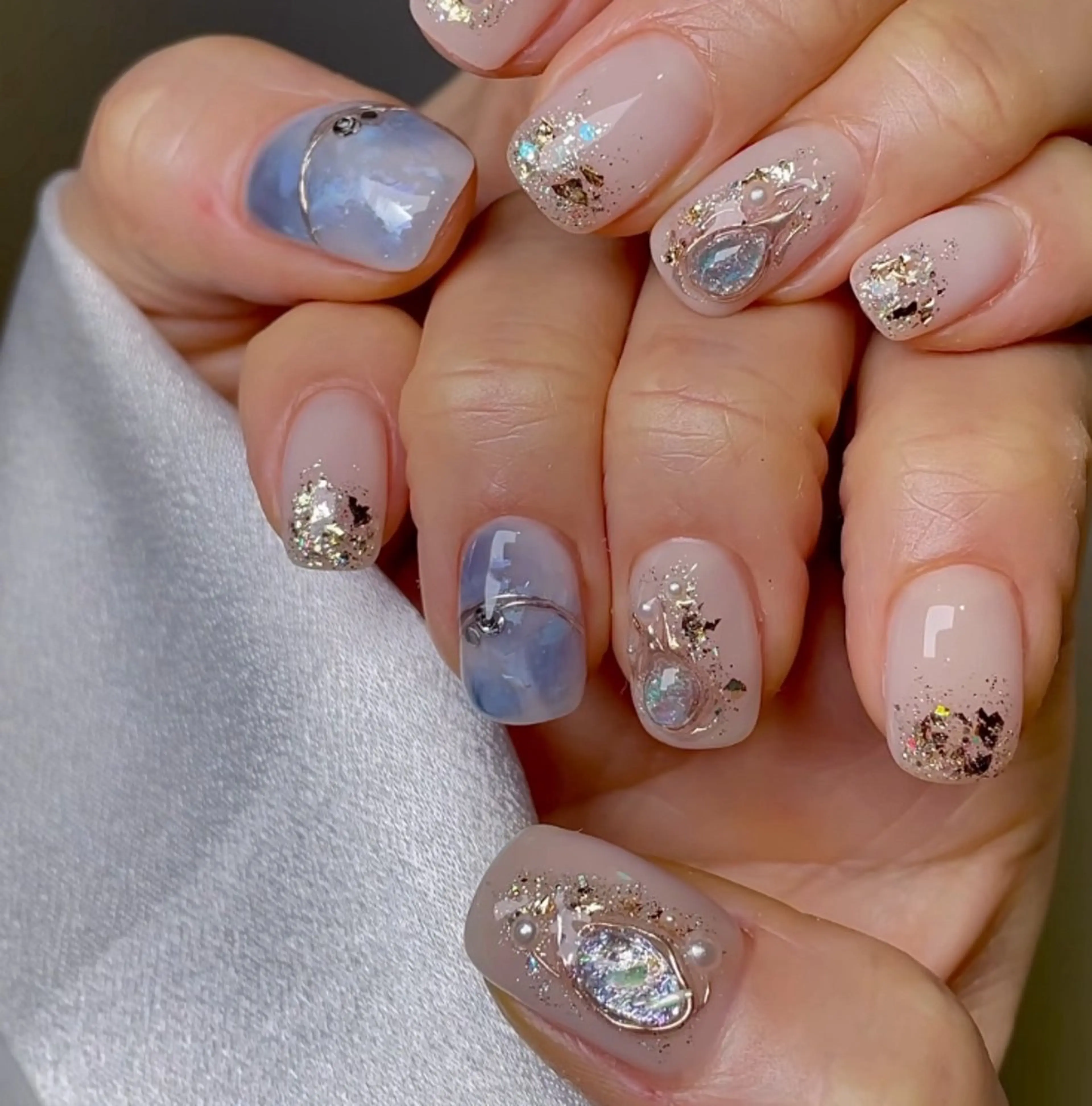 ネイル 韓国ネイル ニュアンスネイル オフィスネイル シンプルネイル 夏ネイル ハンドネイル パンチャパンチャ ネイルサロンのネイルデザイン