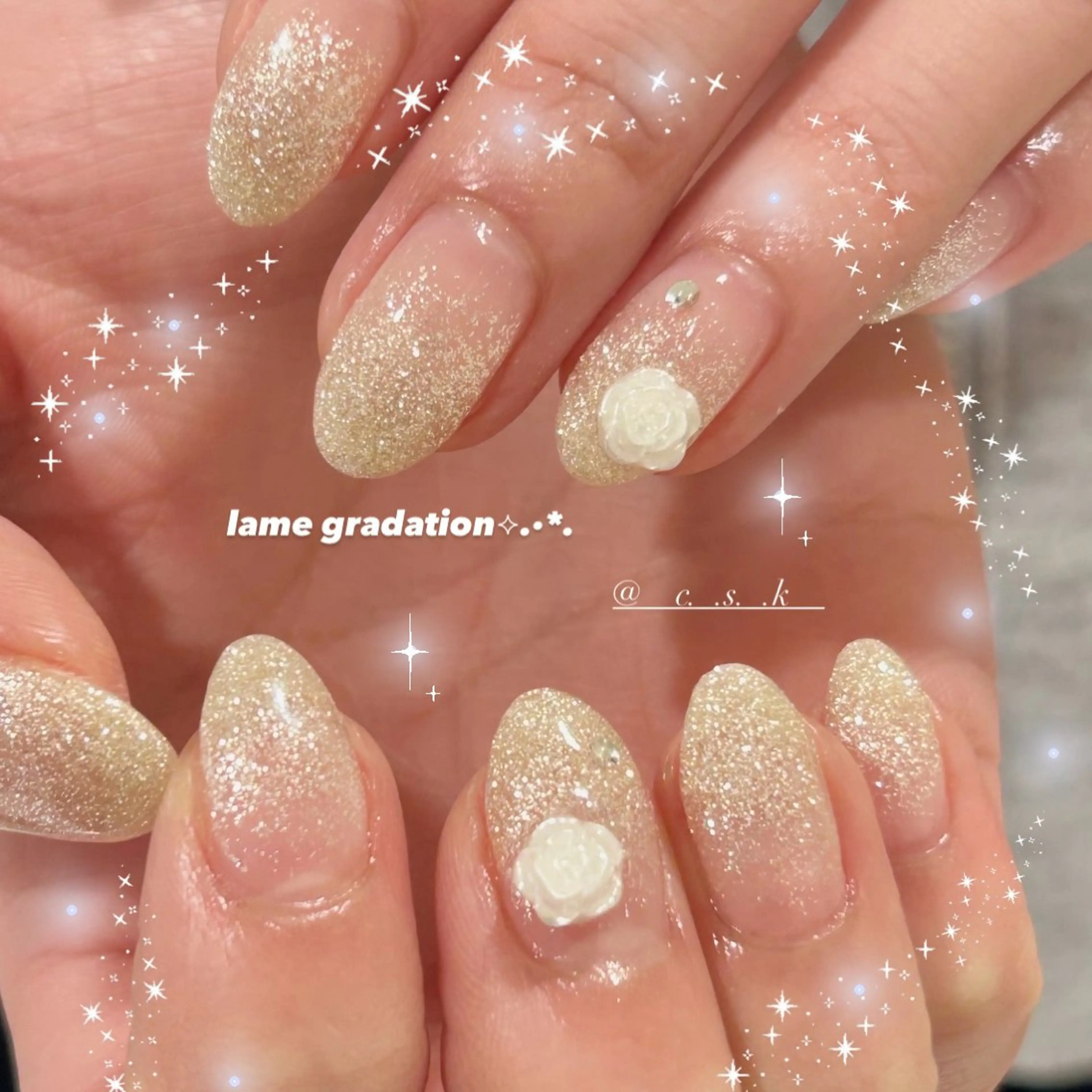 ネイル ストーンネイル ハンドネイル 🎀チーク/ちゅるん 🫧chisa🎀のネイルデザイン