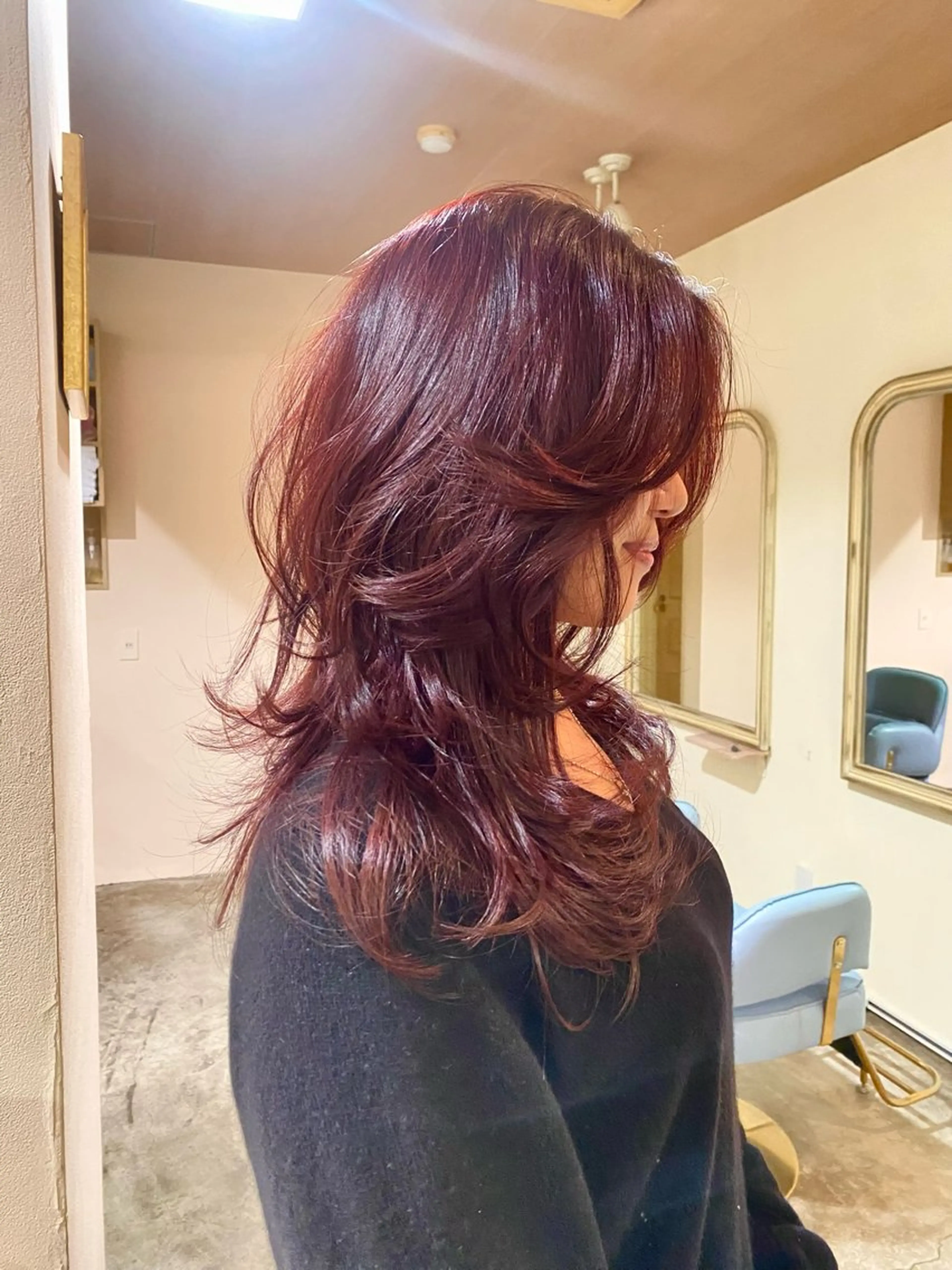 ロング カラー レイヤーカット figue所属・miumiu/恵比寿 カットモデル募集のヘアスタイル