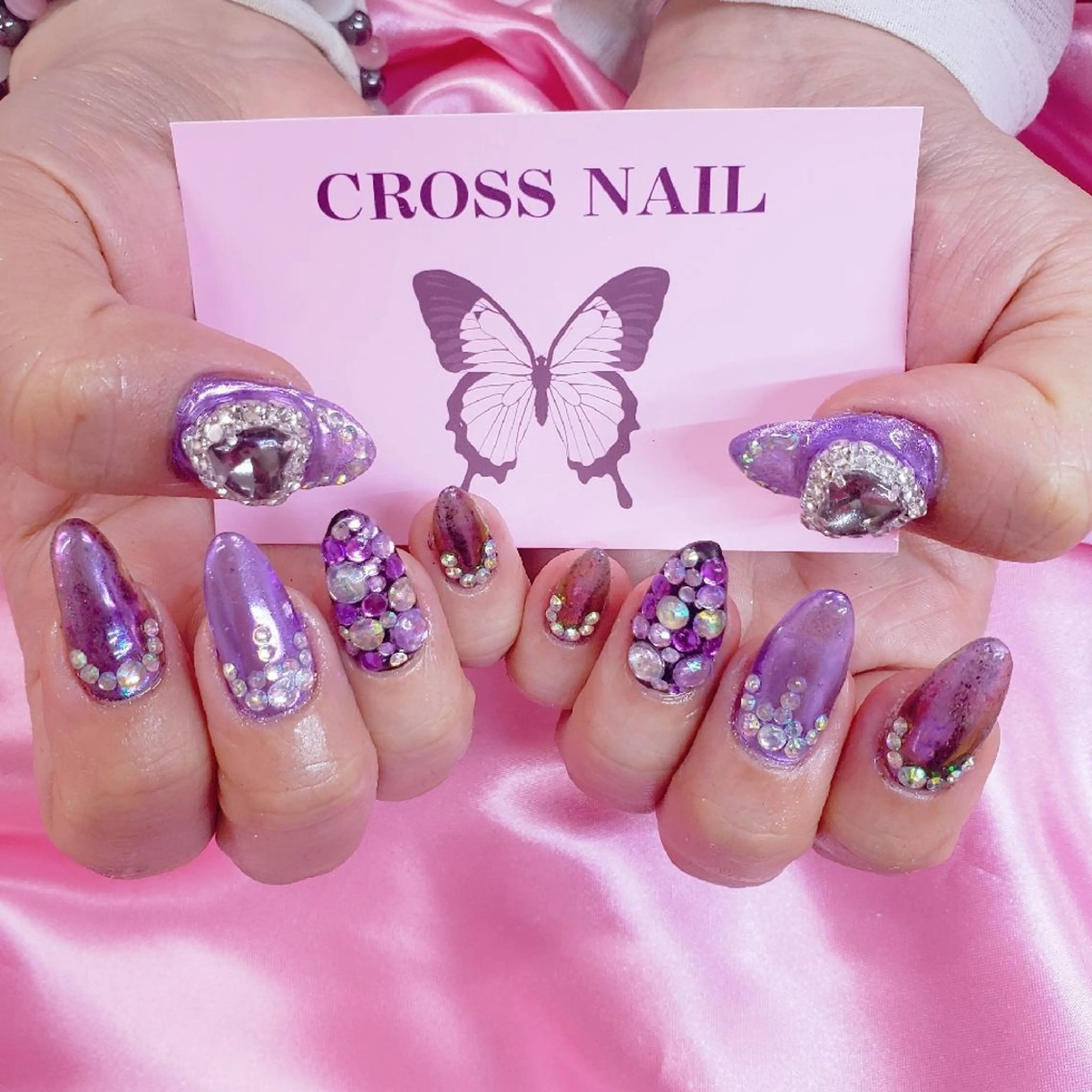 ネイル 長さ出し 氷ネイル・うるうるネイル 韓国ネイル ネイルチップ CROSS SALON/Lazy所属・CROSS  クロス　のネイルデザイン