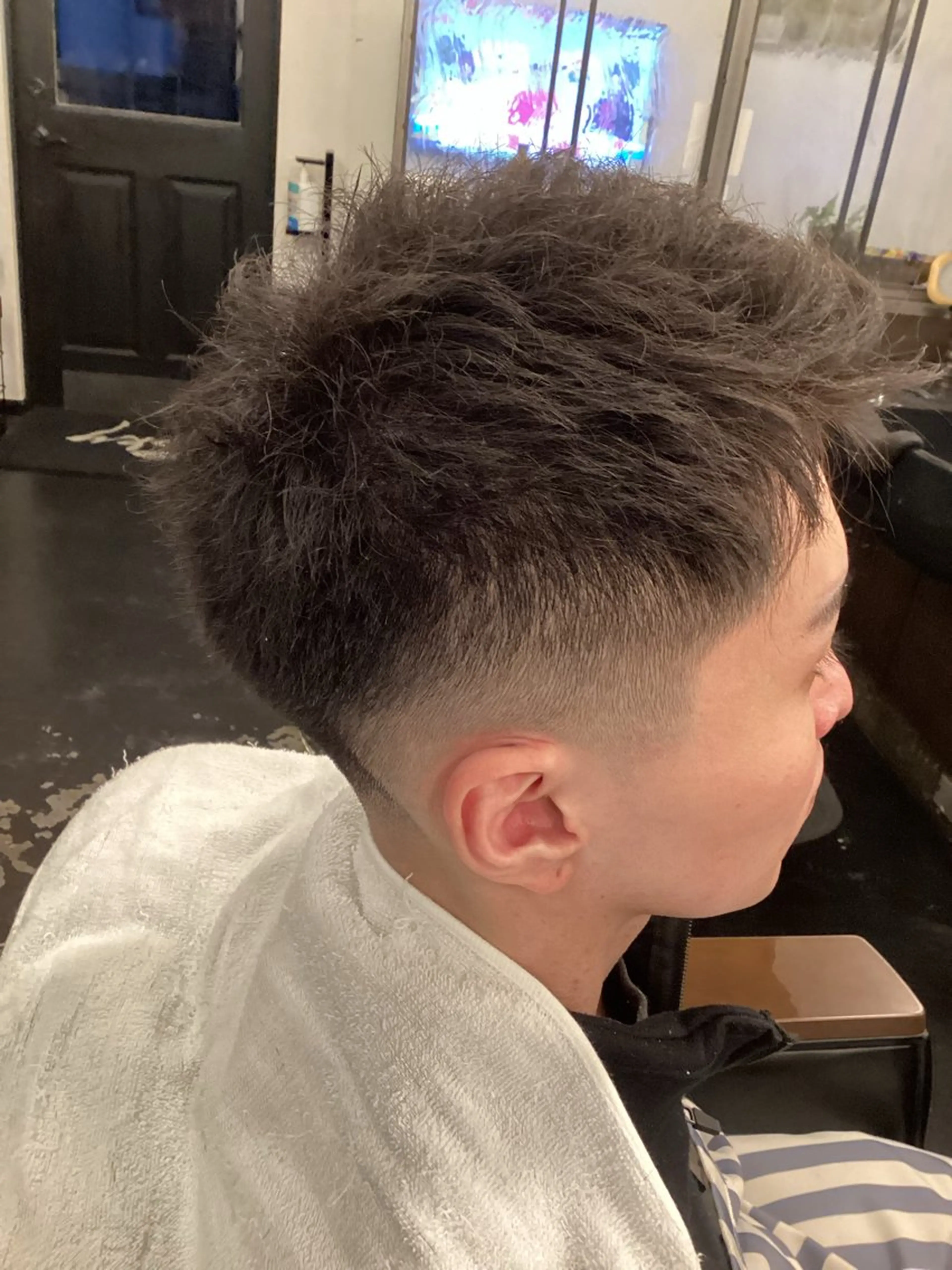 ショート メンズ フェードカット スキンフェード カット ヘアセット パーマ特化/南保 匠のヘアスタイル