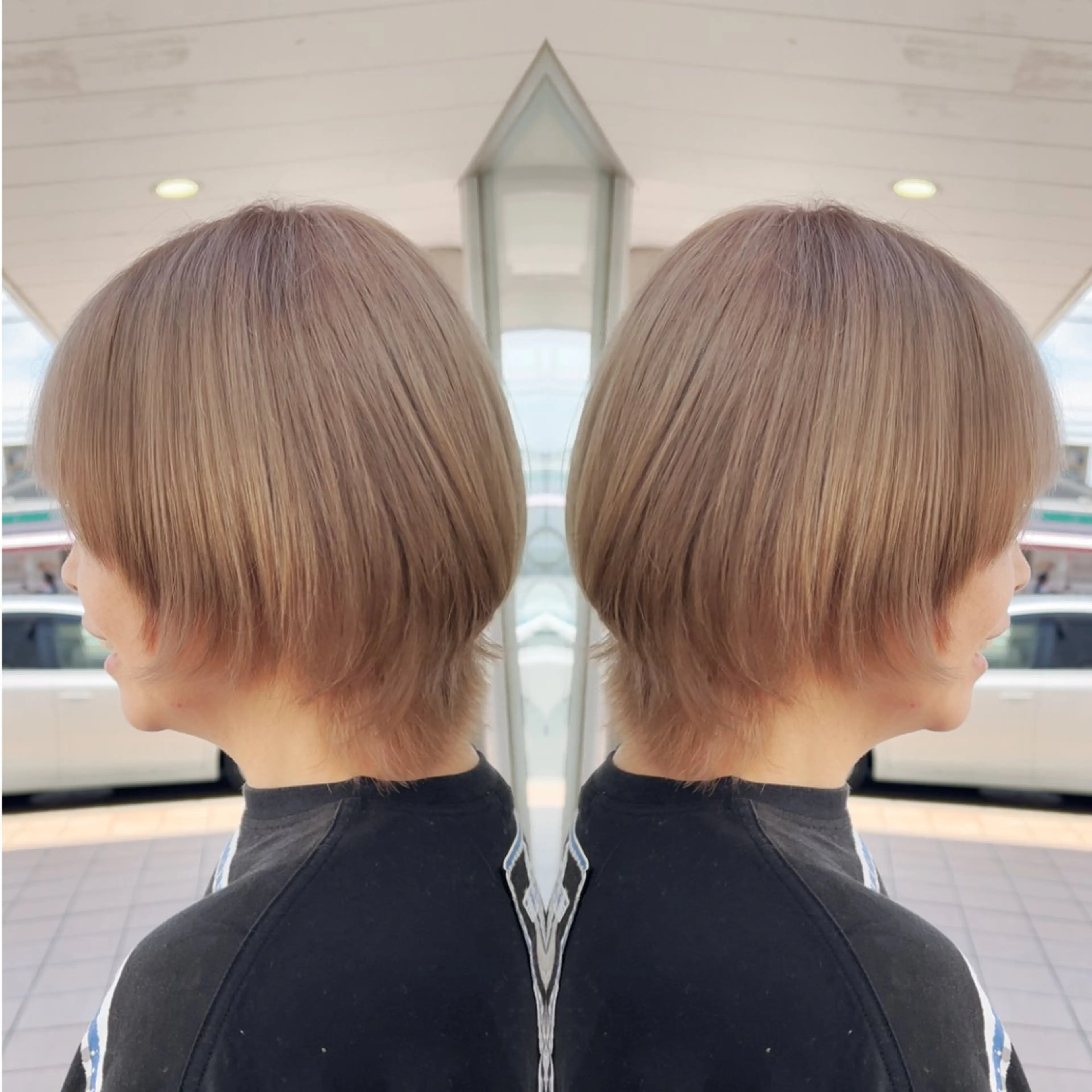 ショート カラー ベージュカラー ブリーチ ウルフカット 塚本 メンズ特化‼️のヘアスタイル