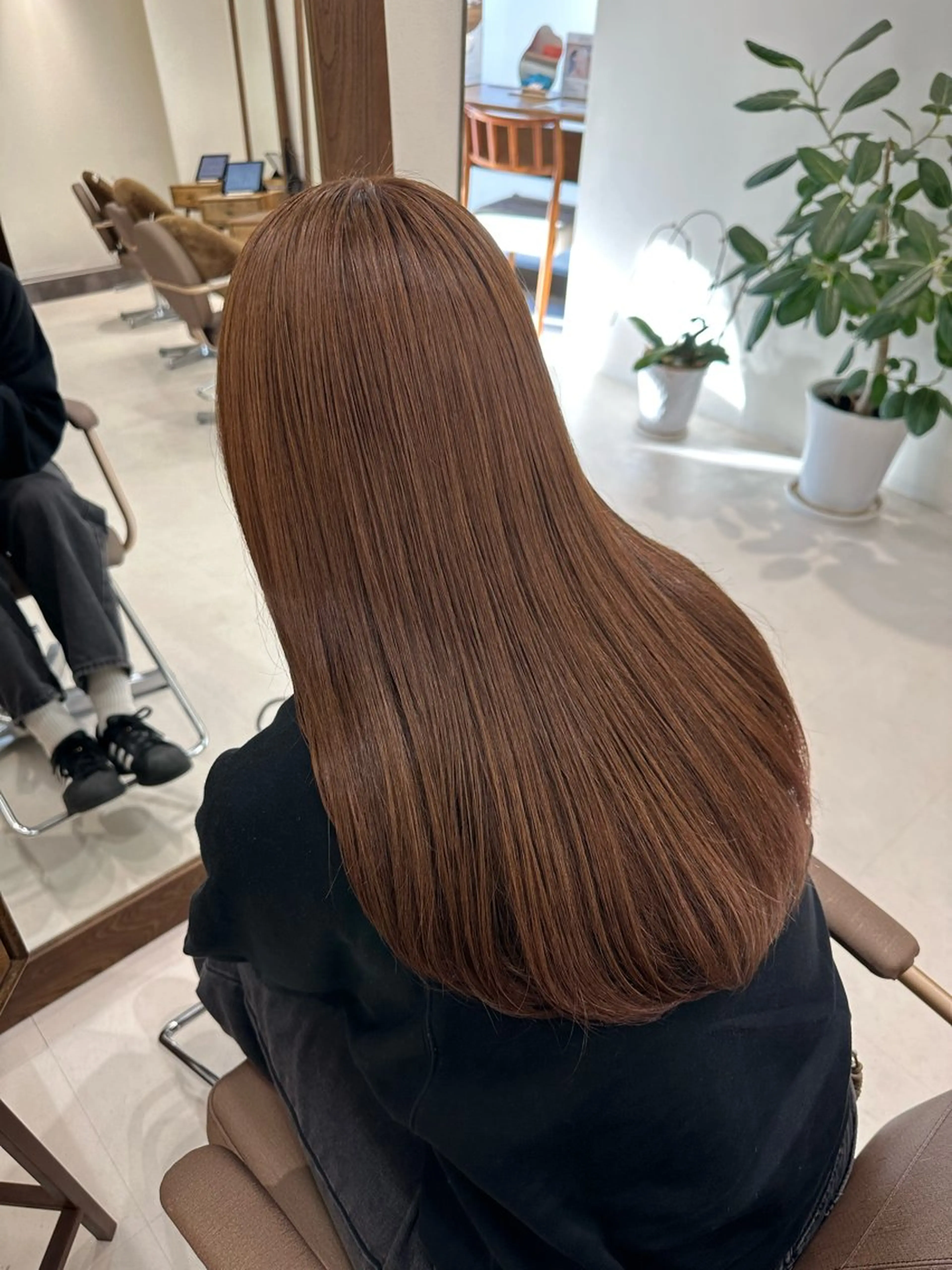 ロング カラー ブラウンカラー オレンジ オレンジブラウン ヘアカラー トリートメント Liru:smart salon/茅ヶ崎のヘアスタイル