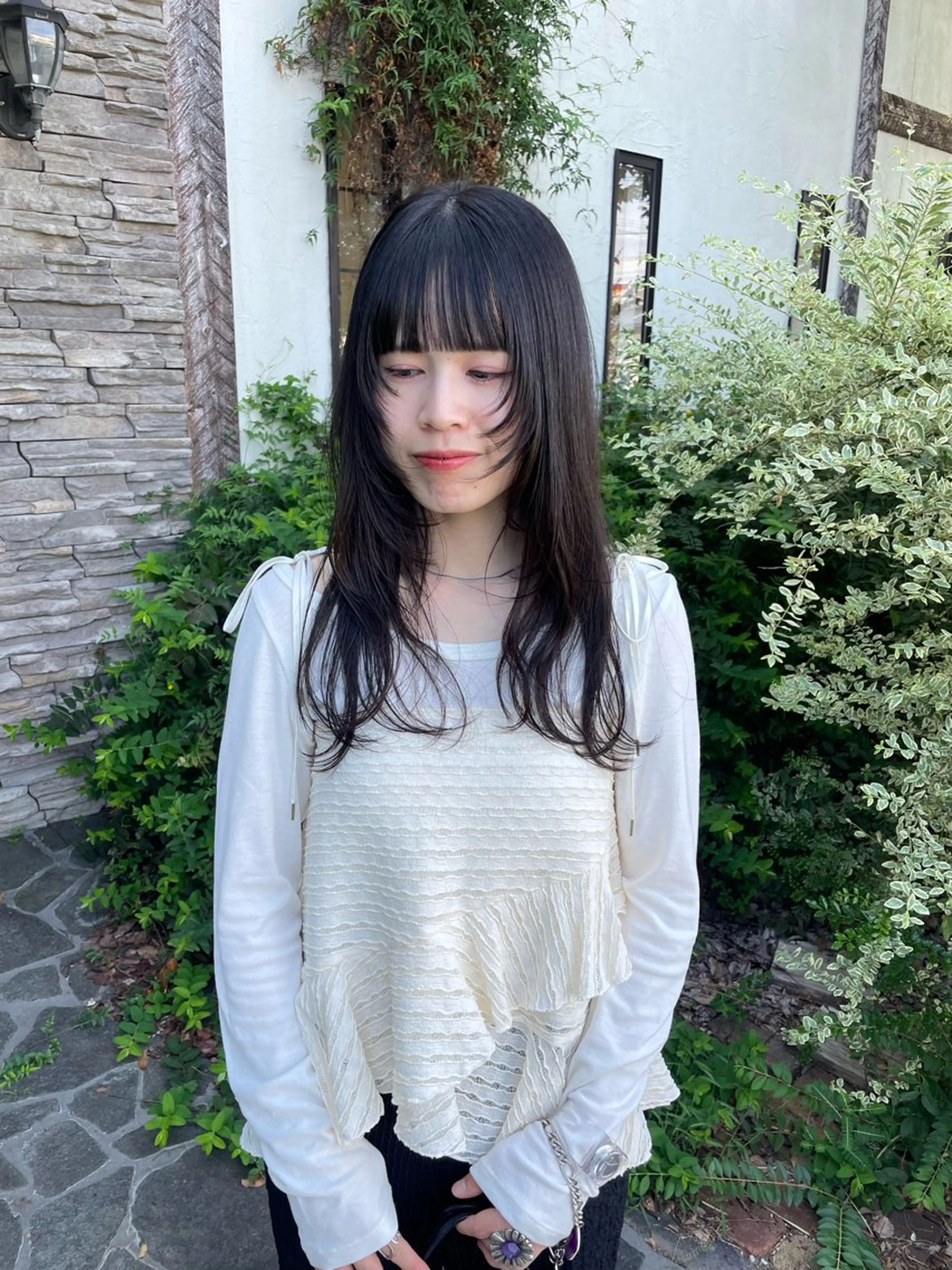 ロング カット ヘアカラー トリートメント 顔まわりレイヤー 🎀momoka🎀のヘアスタイル