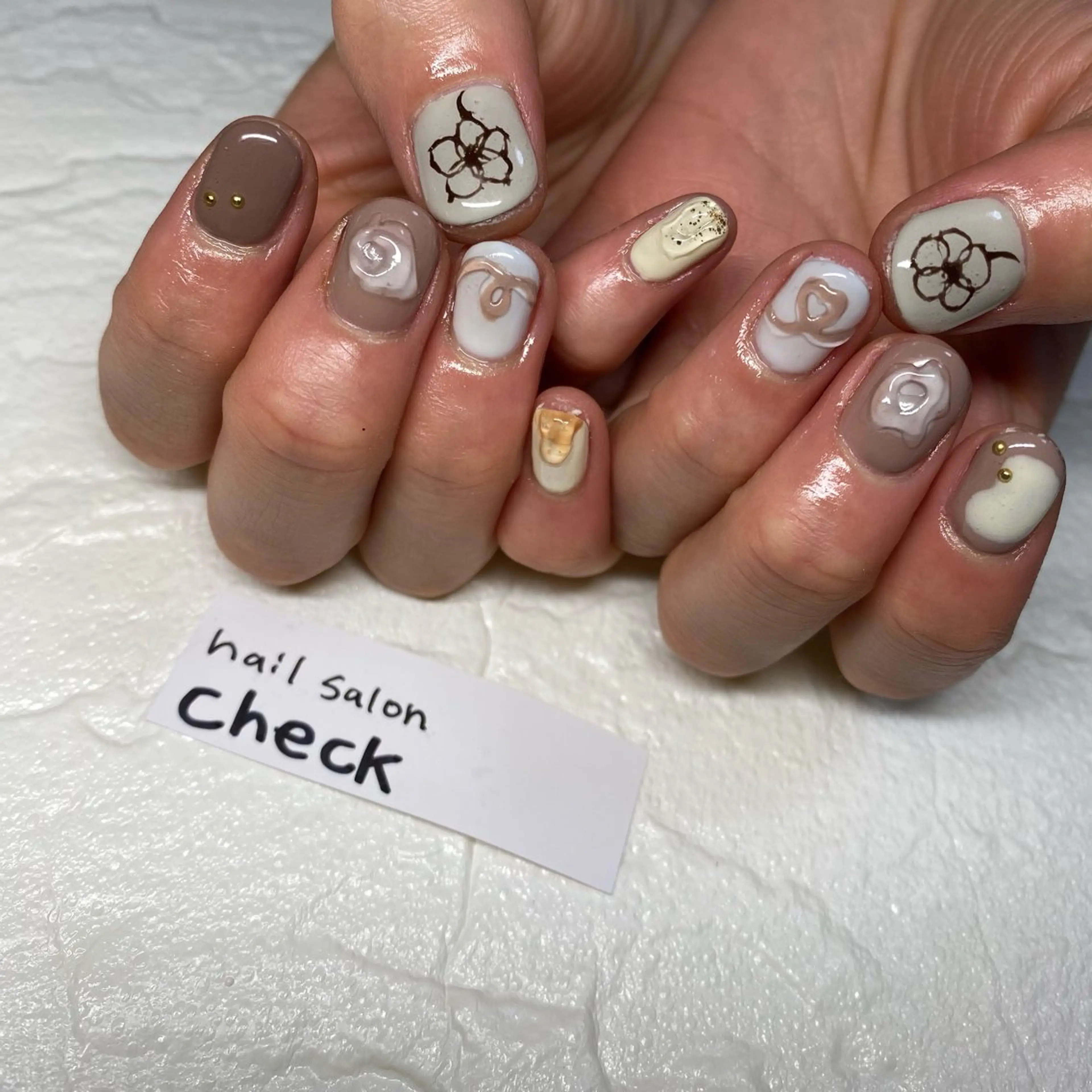 ネイル アートネイル ニュアンスネイル スカルプネイル 春ネイル 夏ネイル ハンドネイル ーCHECKー ちあきのネイルデザイン