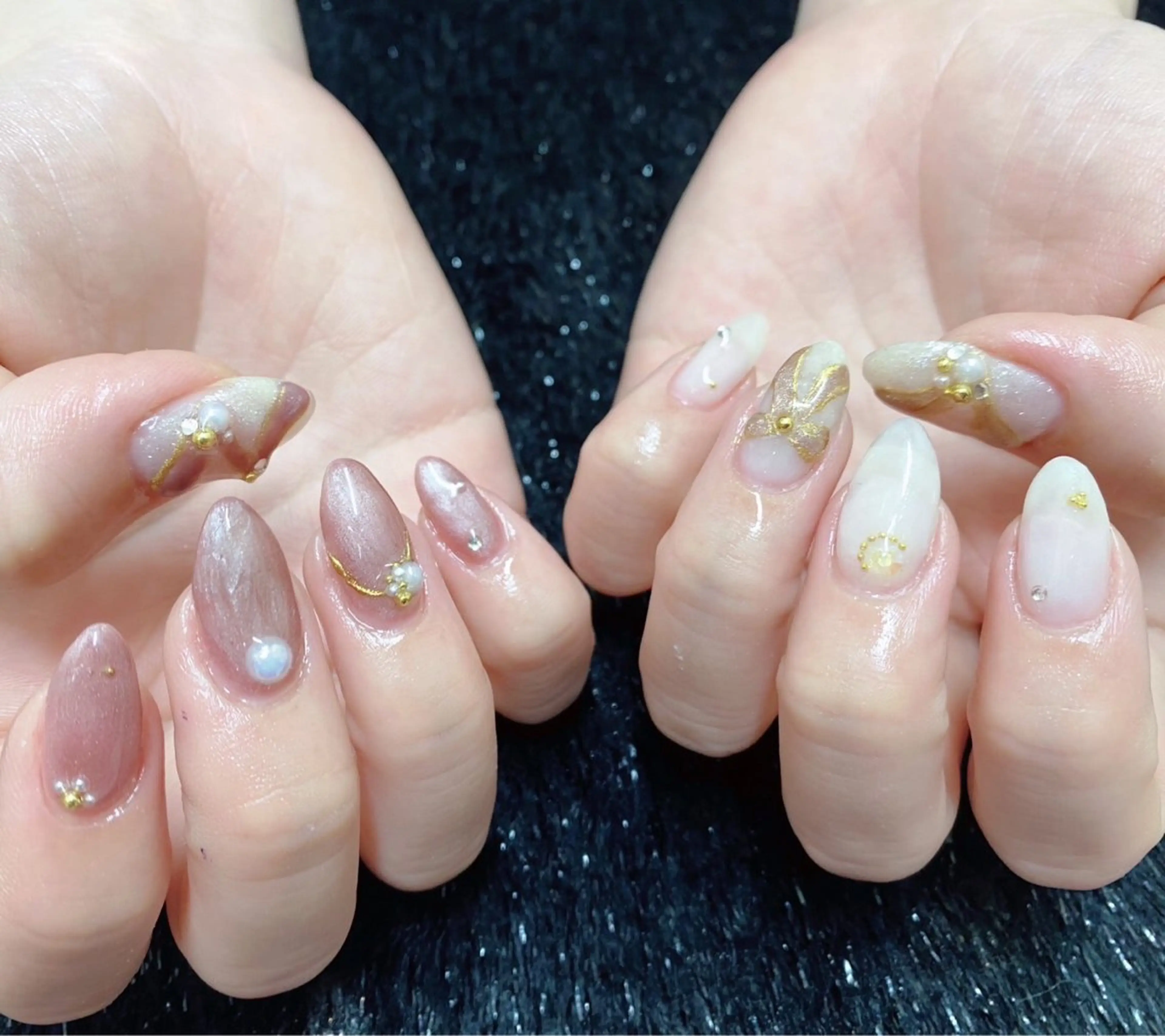 ネイル フレンチネイル ジェルネイル ガラスフレンチ グラデーション 韓国ネイル 大門浜松町 ネイルのネイルデザイン