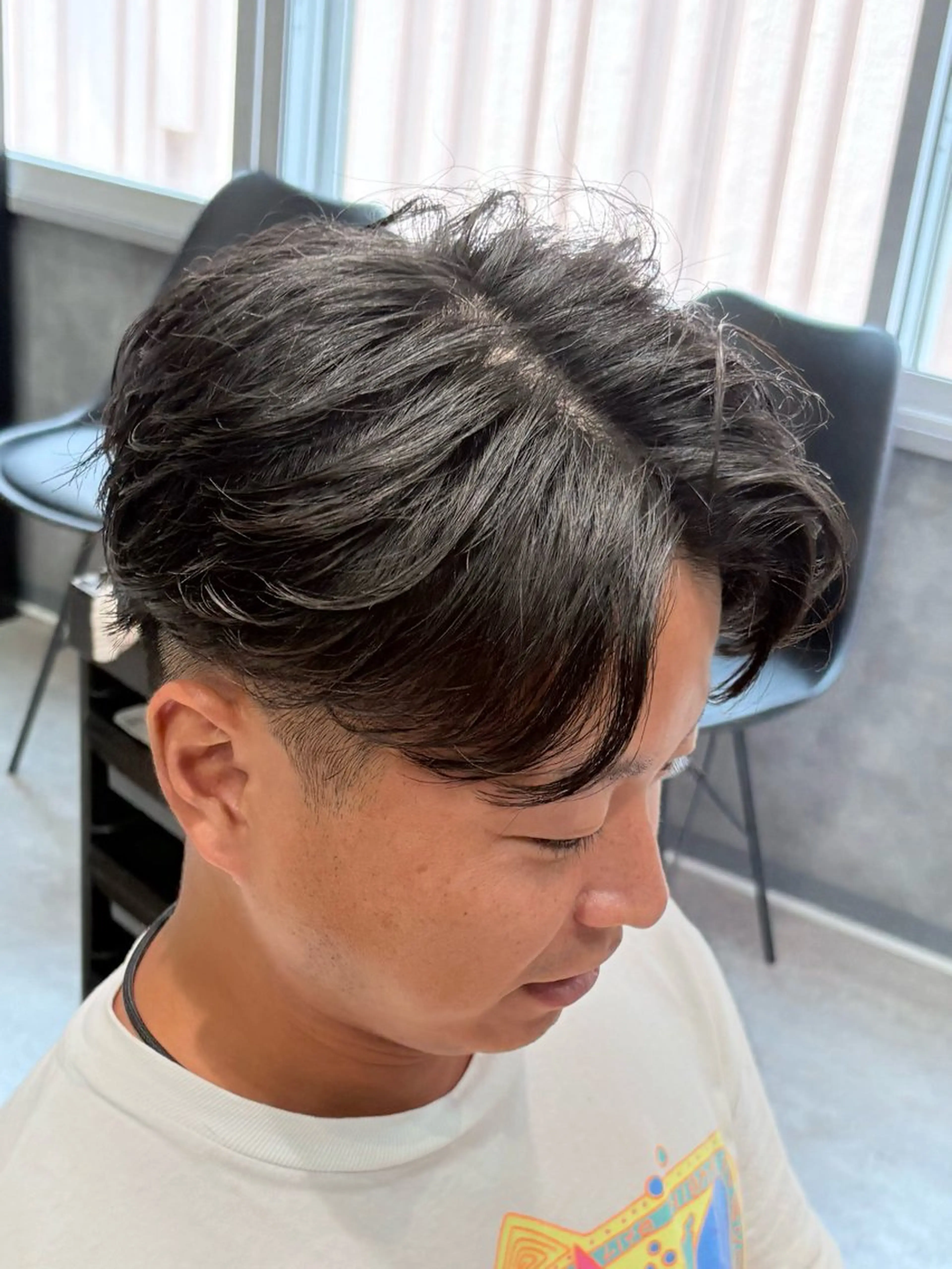 パーマ メンズ 井川　シャドウパーマ ニュアンスパーマのヘアスタイル