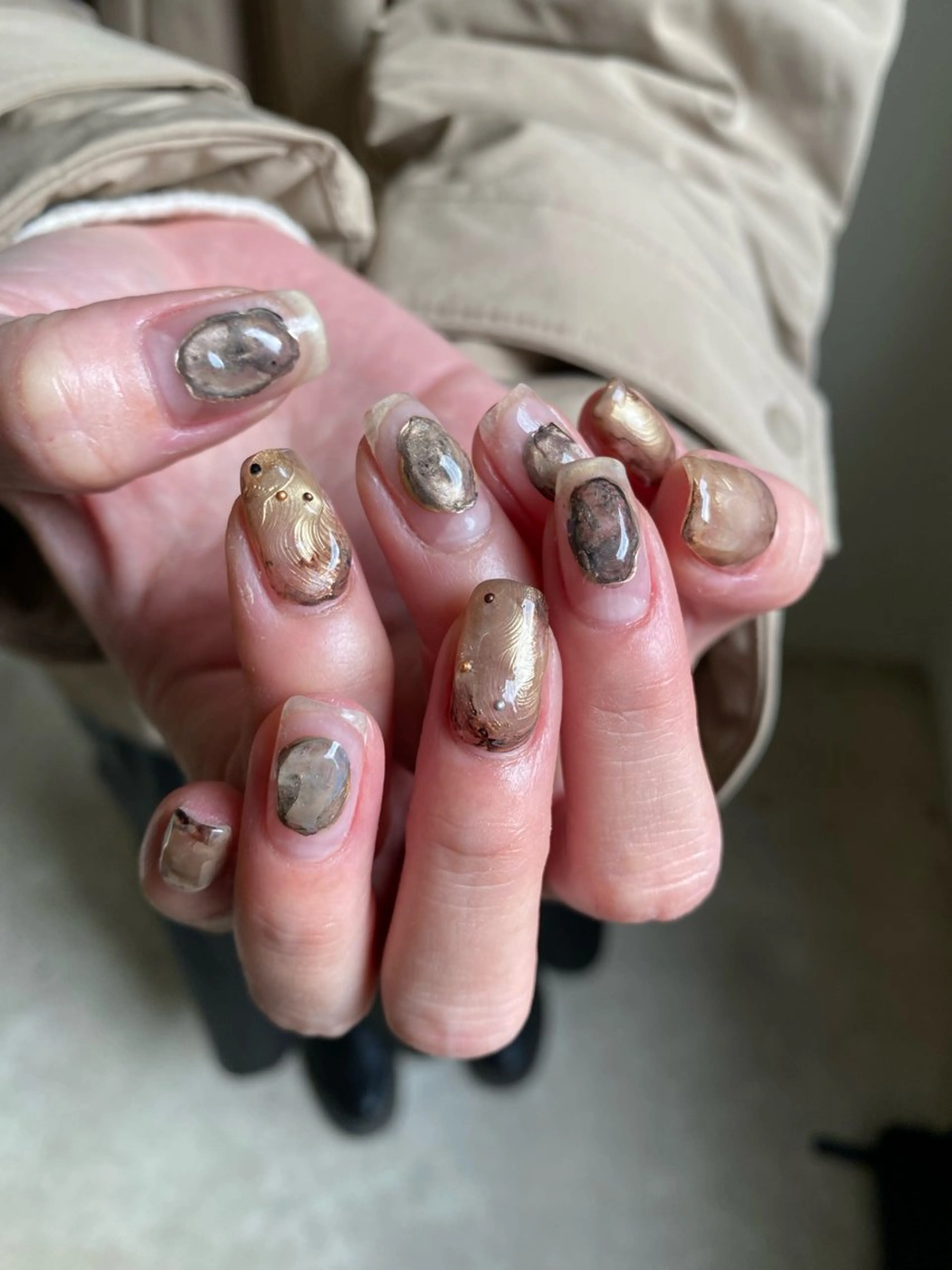 ネイル ジェルネイル マグネットネイル 持ち込み ニュアンスネイル ワンカラーネイル ハンドネイル 草加ニュアンスネイル 🌚hersのネイルデザイン