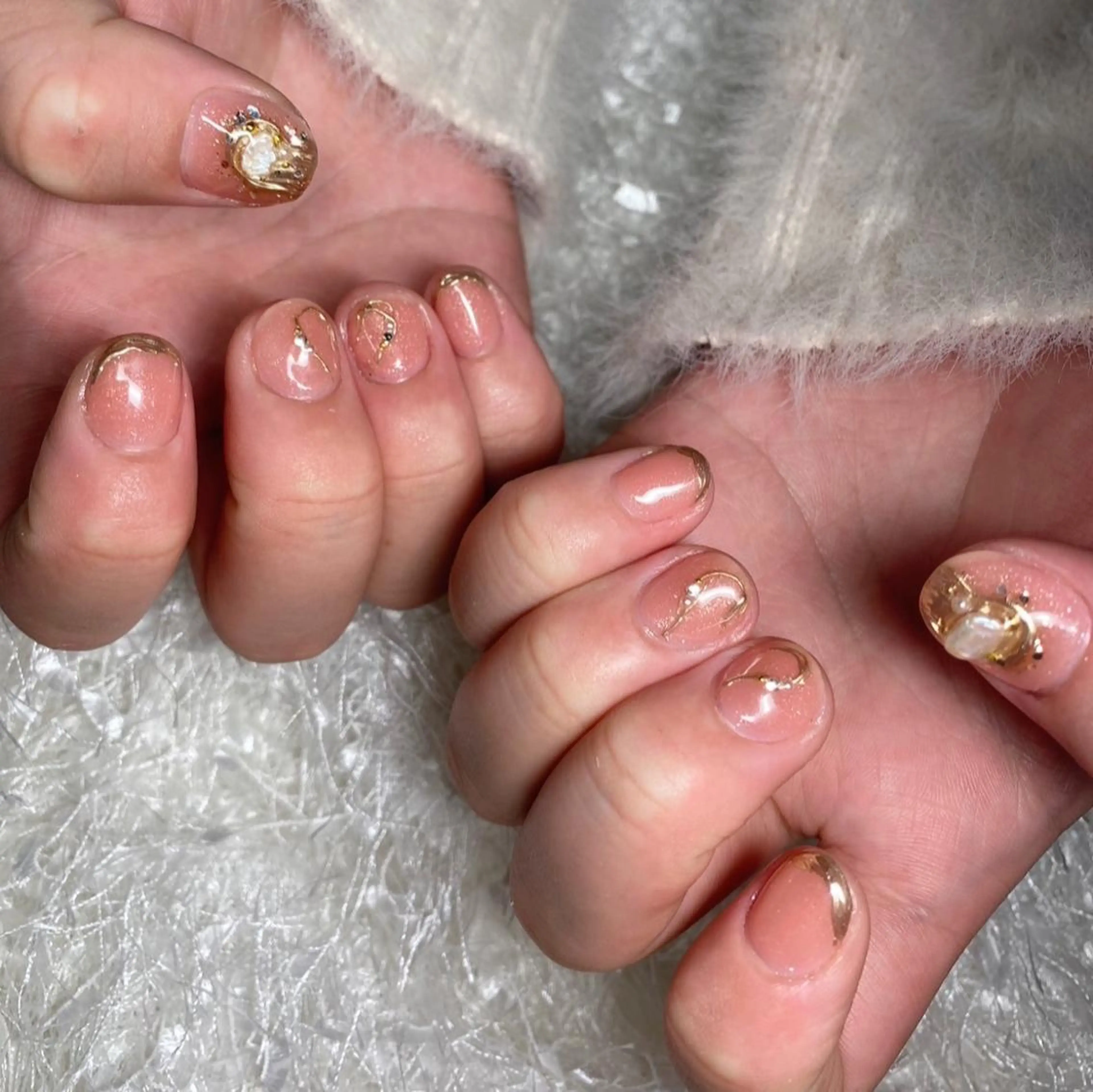 ネイル 長さ出し フレンチネイル ジェルネイル グラデーション 韓国ネイル ハンドネイル Nail&eye Belire 新宿のネイルデザイン