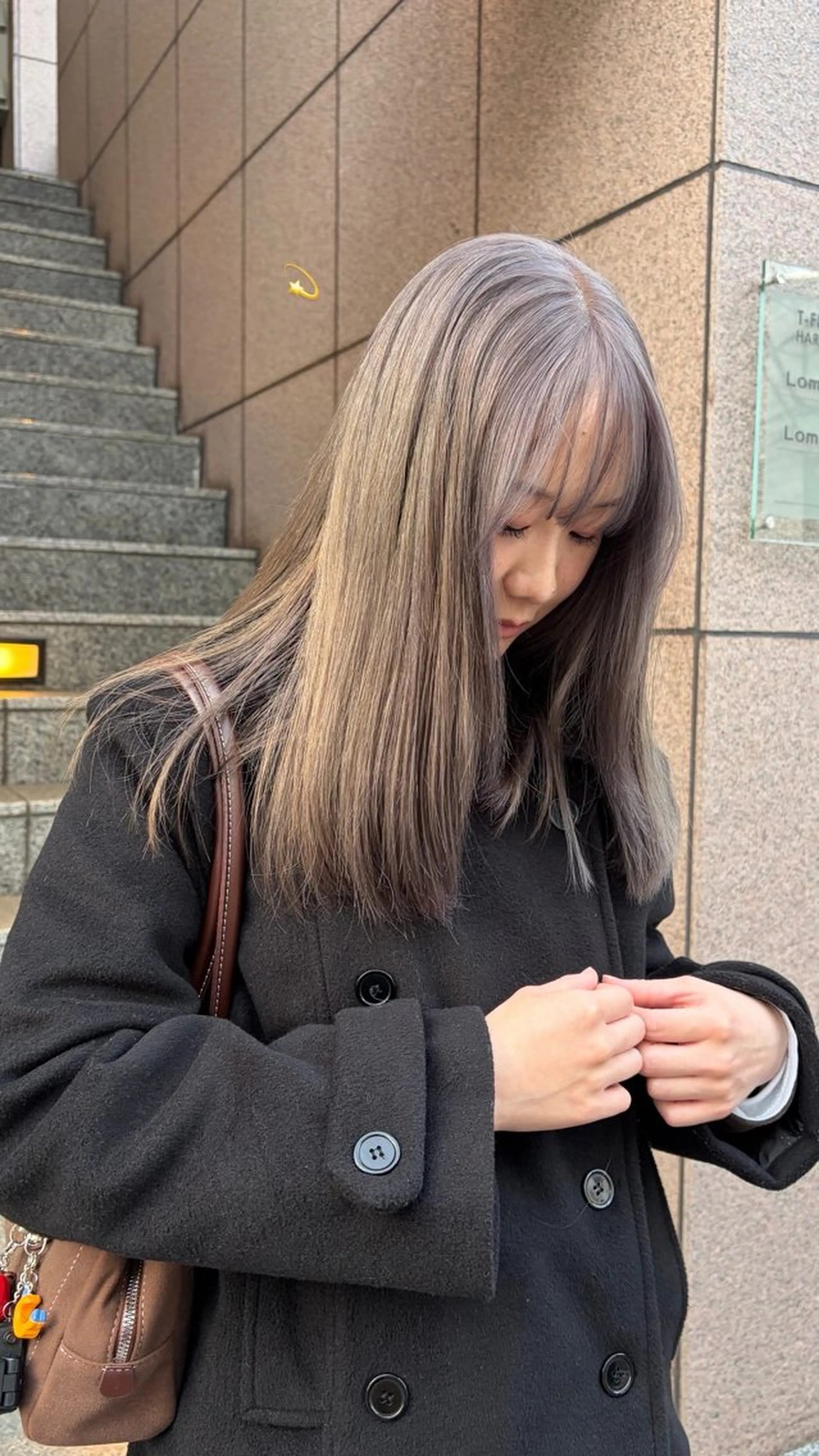 セミロング カラー カット ヘアカラー トリートメント じゅわっと暖色カラー 🍊Moemiのヘアスタイル