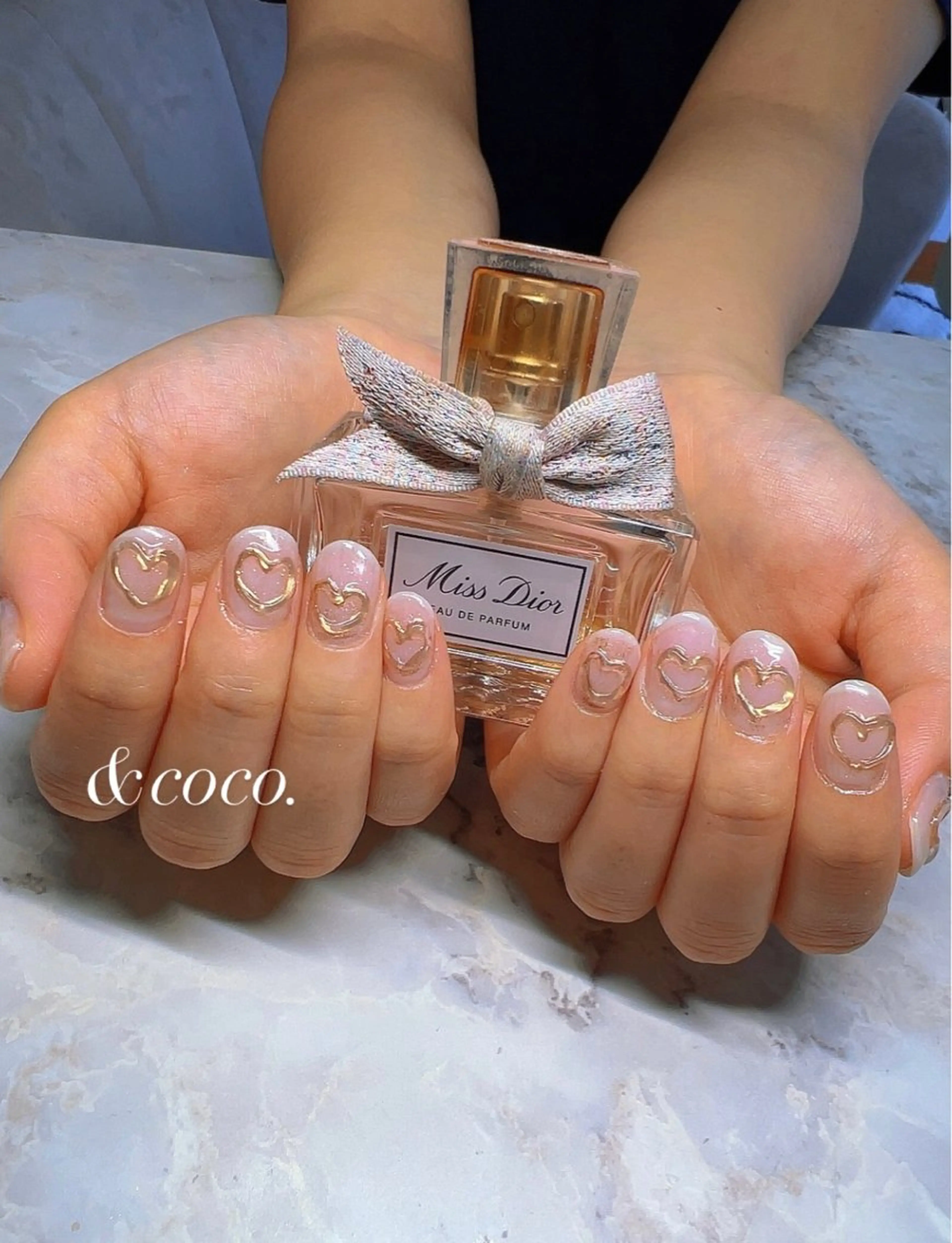 ネイル ハート ぷっくりネイル ＆coco.所属・＆ coco.のネイルデザイン