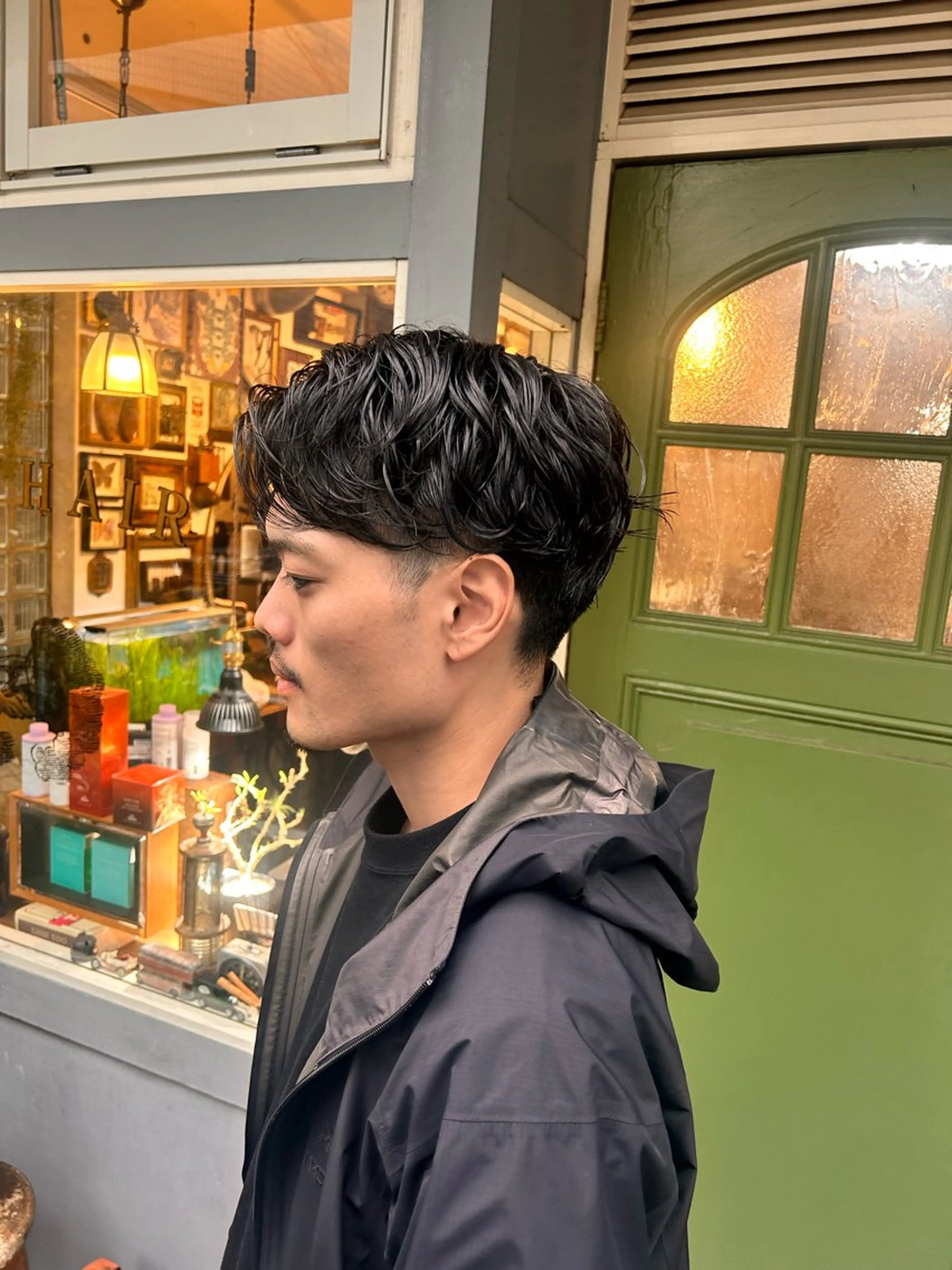 ショート パーマ メンズ メンズパーマ ニュアンスパーマ カット パーマ 清水千優/パーマ/透 明感カラー/メンズのヘアスタイル