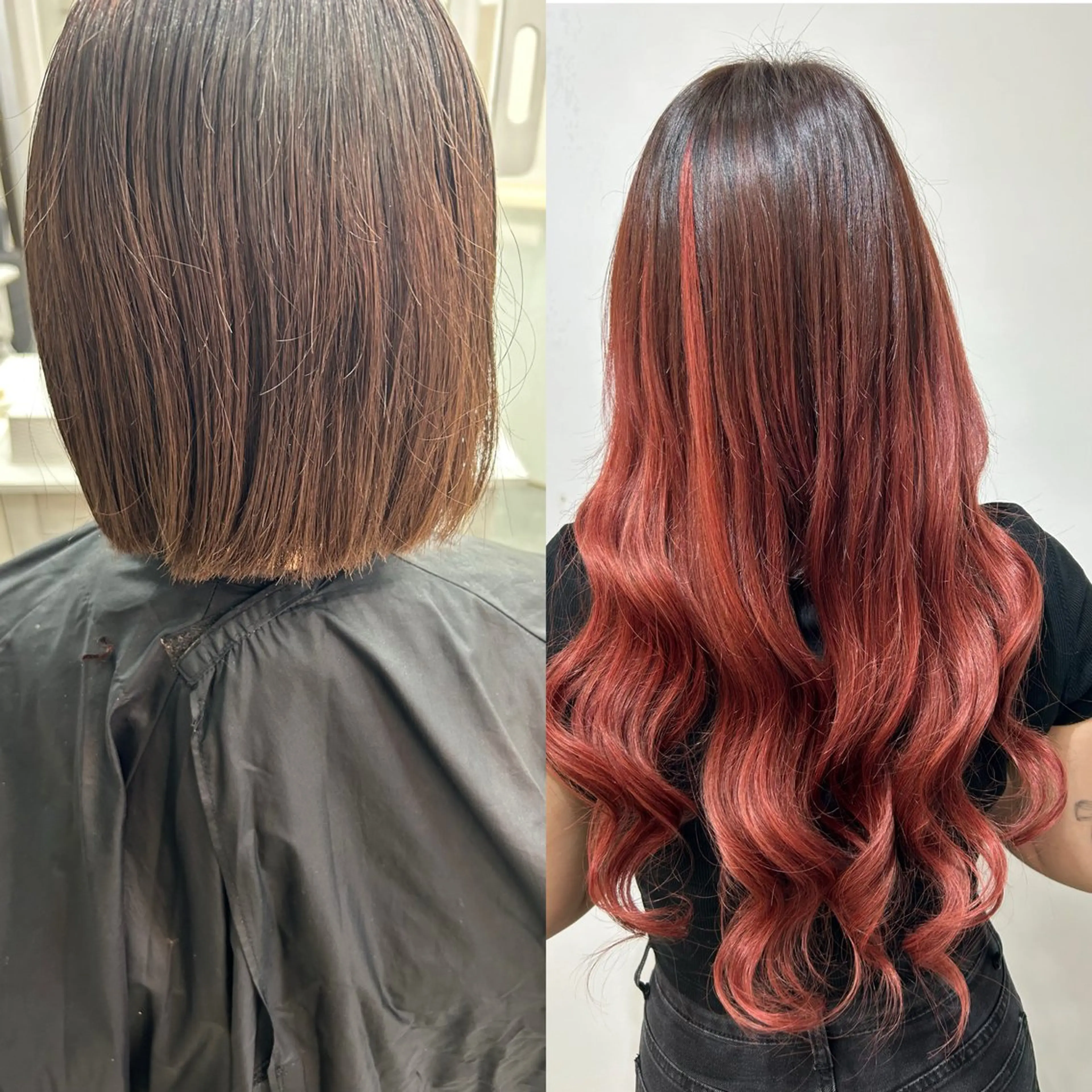 ロング カラー ヘアアレンジ シールエクステ バレイヤージュ ハイライトカラー ボブ エクステ カット ヘアカラー トリートメント エクステ ヘアセット alpha. カラーエクステ下妻のヘアスタイル