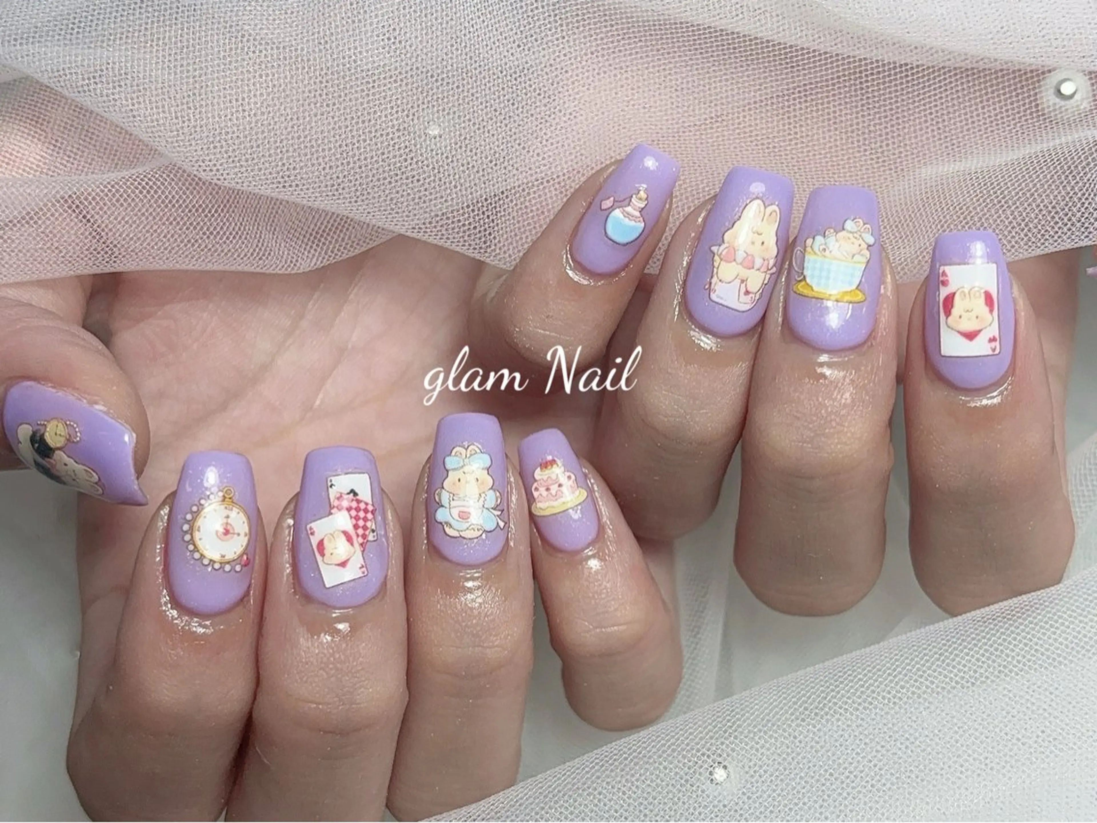 ネイル ハンドネイル エツメ💅 長さだし🎀デザインのネイルデザイン