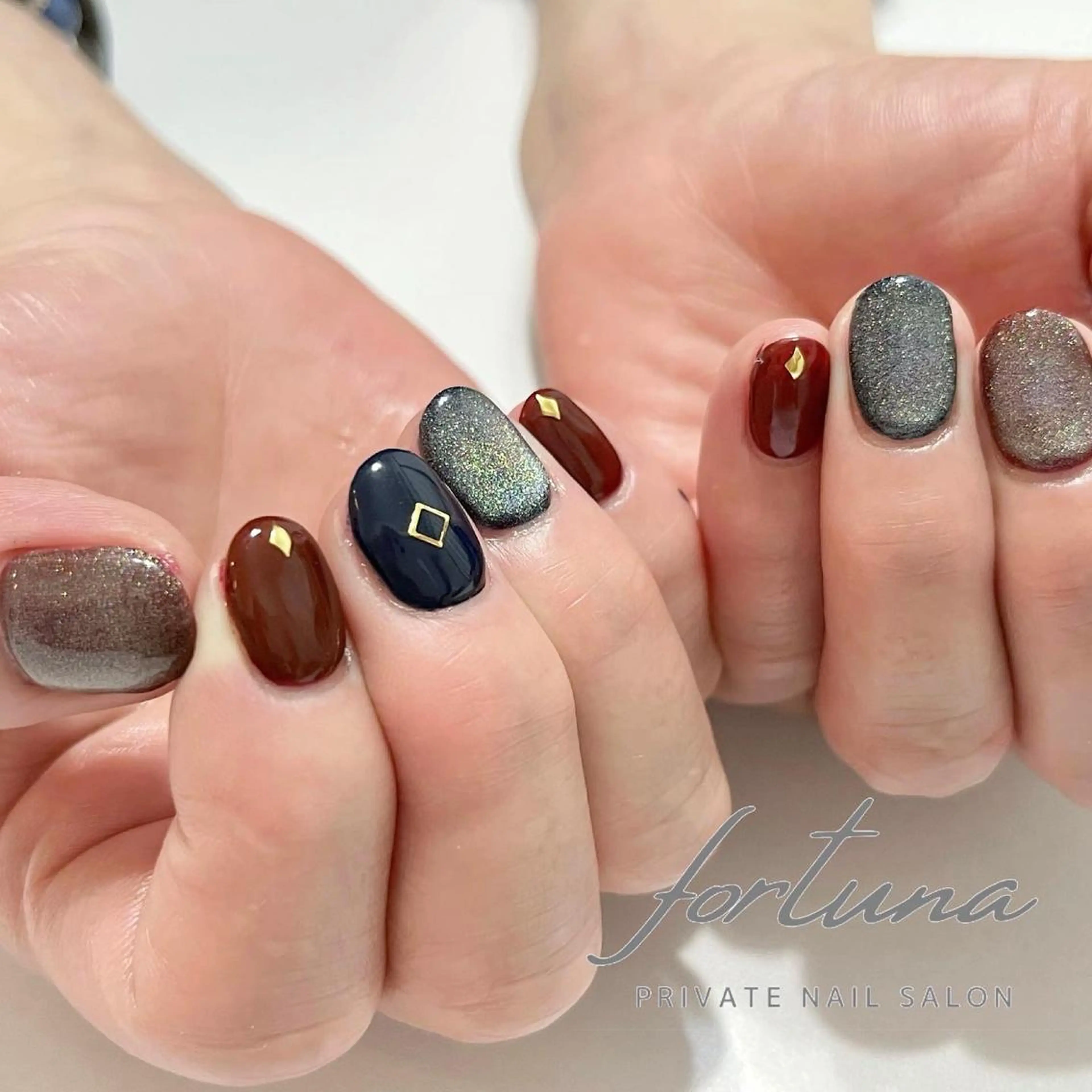 ネイル アートネイル ジェルネイル マグネットネイル オフィスネイル パラジェル fortuna 武藤裕美のネイルデザイン