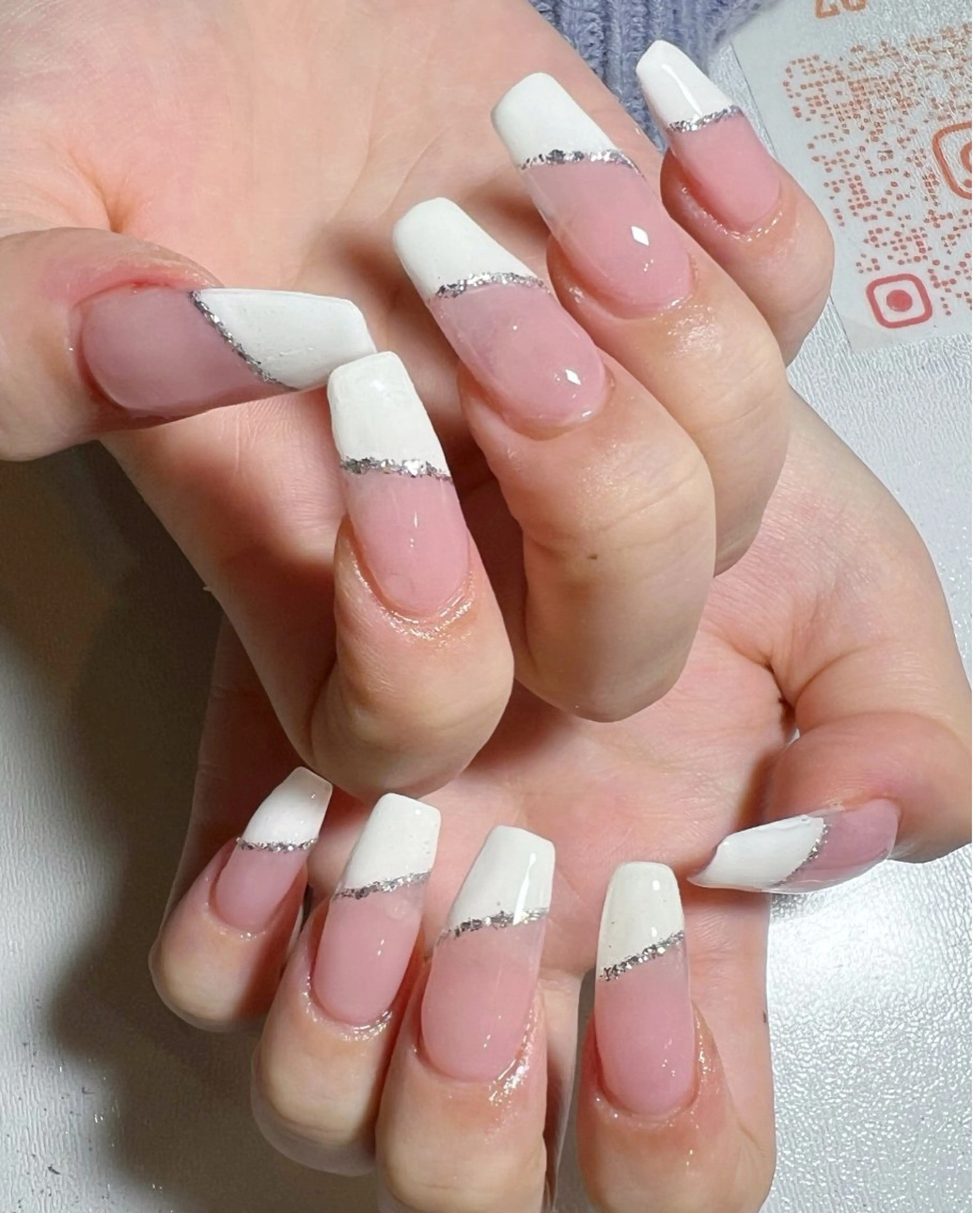 ネイル フレンチネイル 斜めフレンチ private salon mieのネイルデザイン