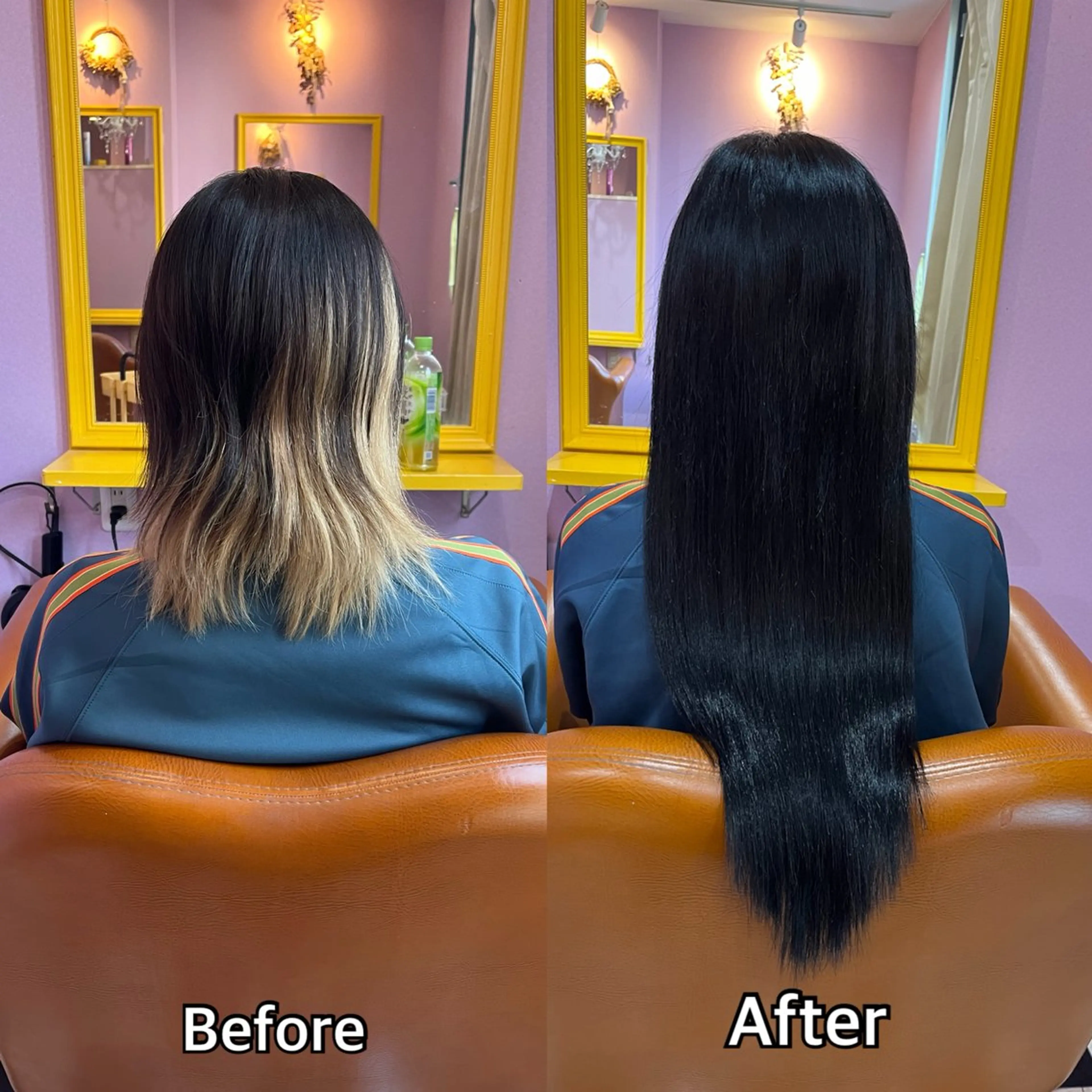 ロング シール+ちび編み込み エクステ梅田🐨のヘアスタイル