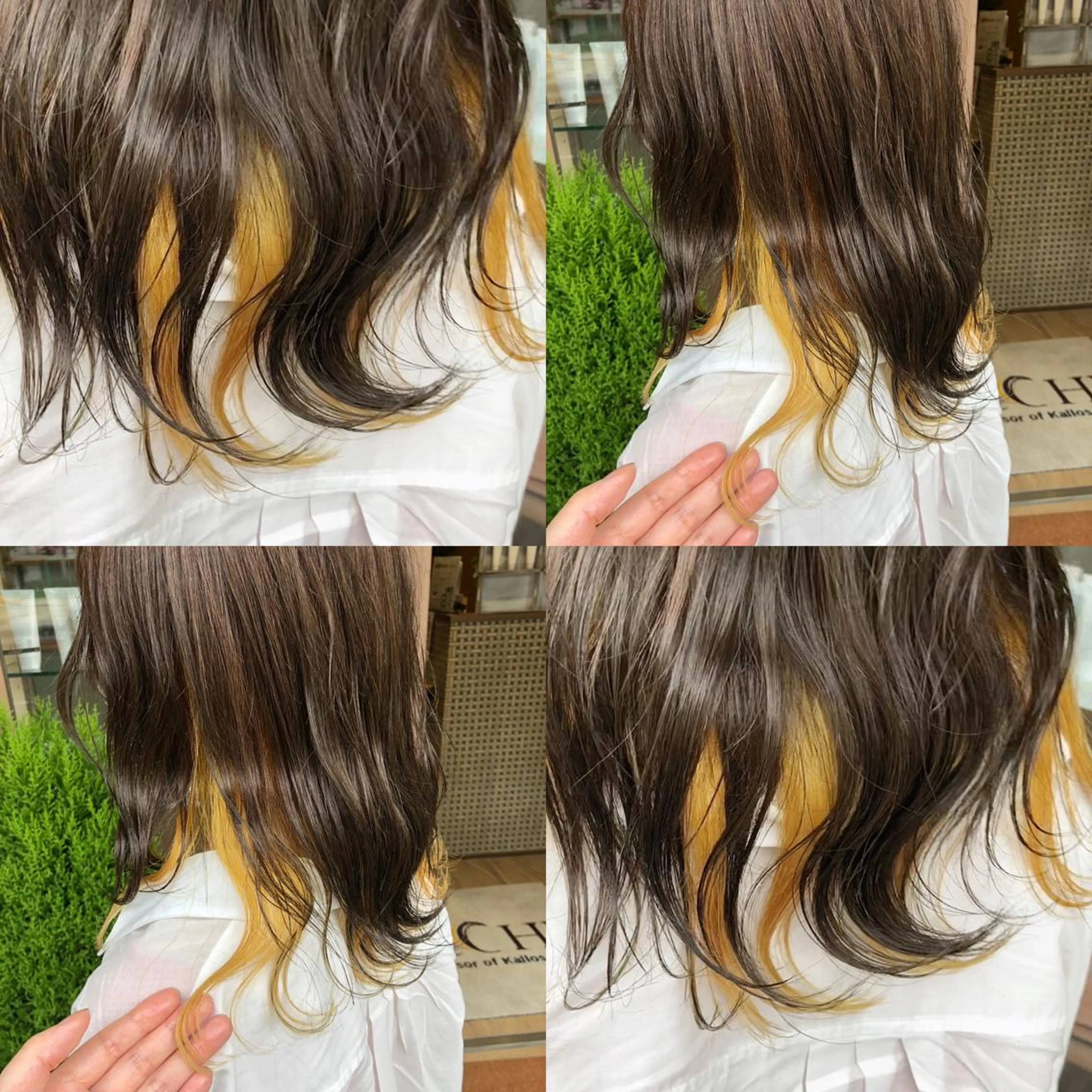 セミロング イエローカラー 🫧髪質改善艶カラー _マエダ 🫧のヘアスタイル