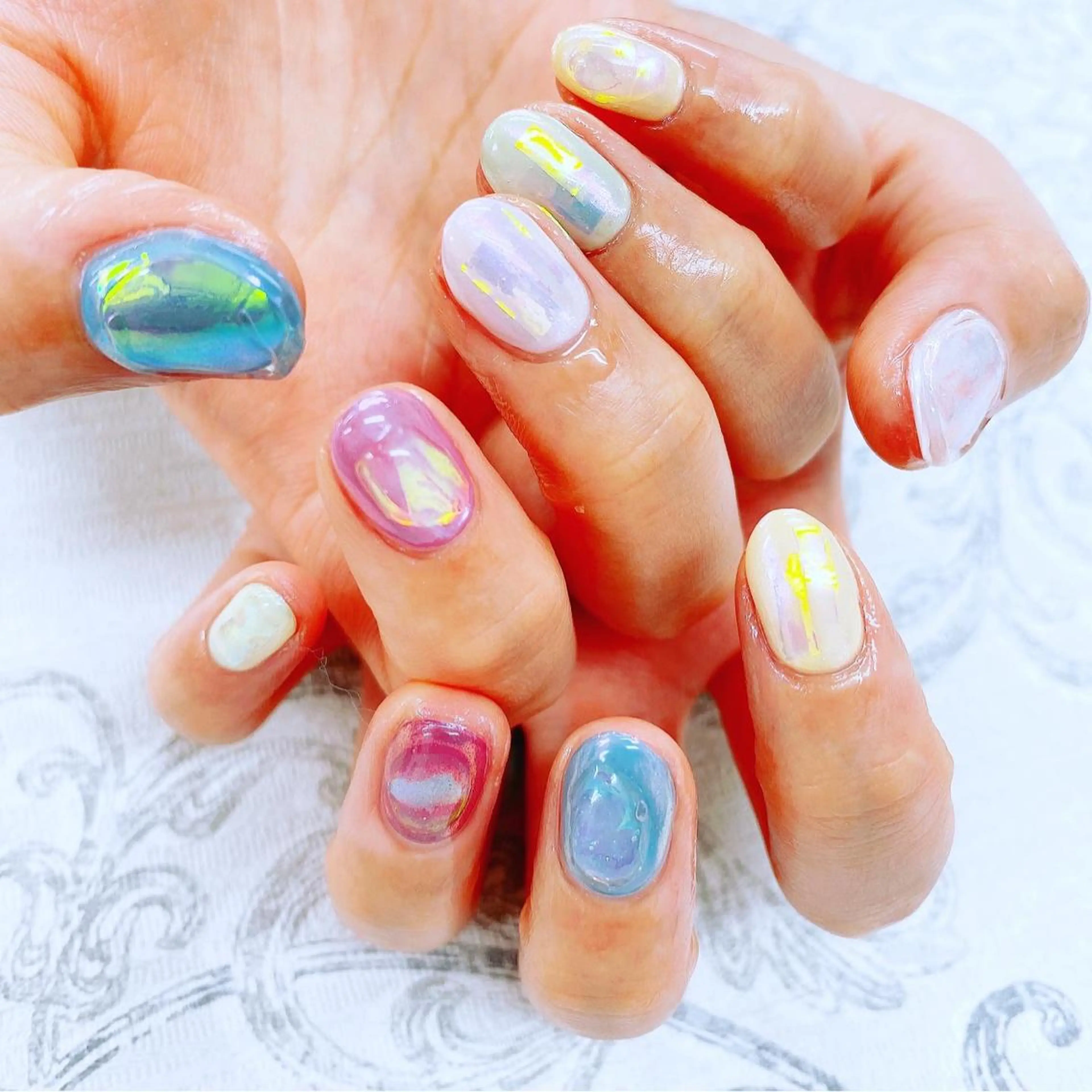 ネイル フットネイル 氷ネイル・うるうるネイル N._._.claw[エヌクロー]所属・N._._. clawのネイルデザイン