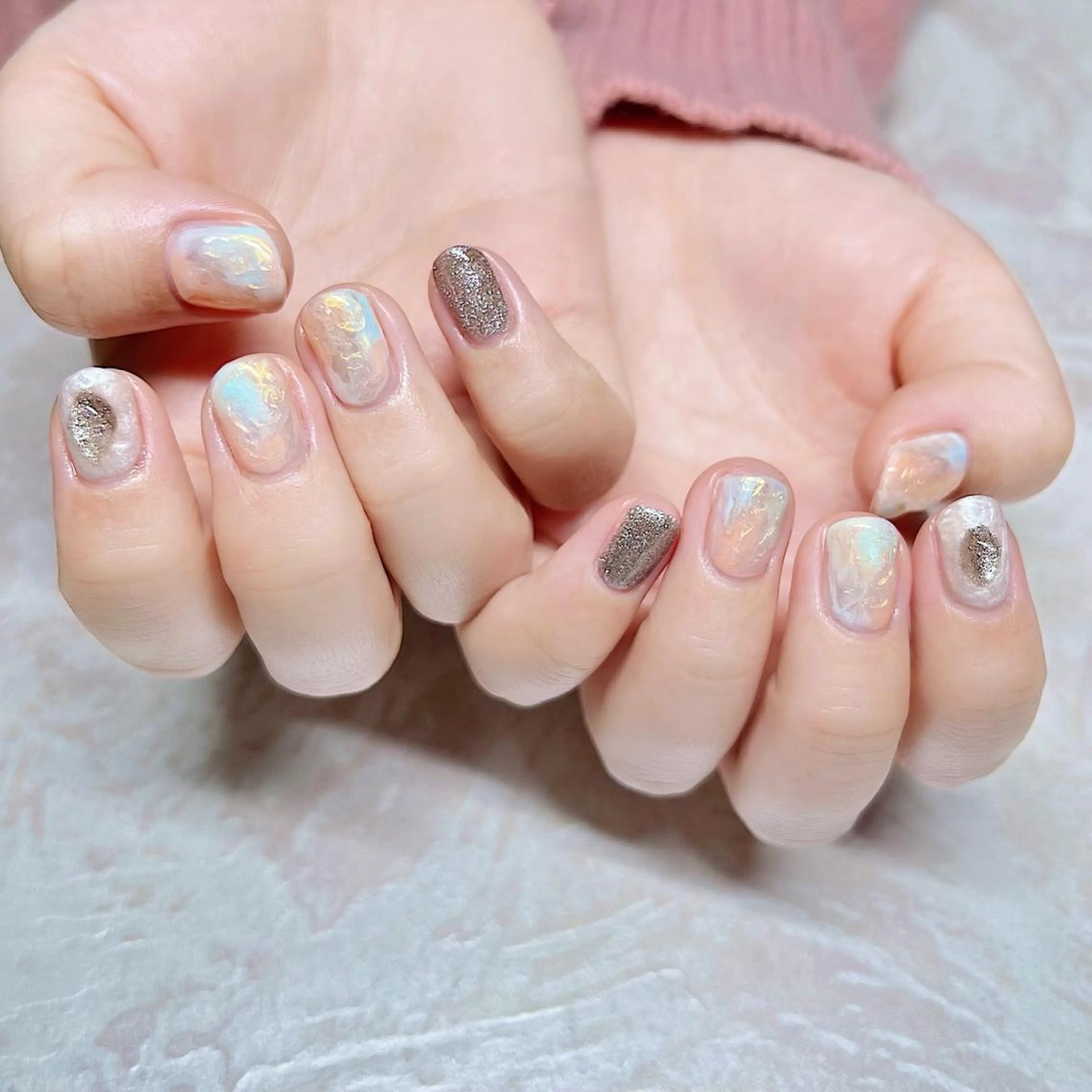 ネイル ニュアンスネイル ショートネイル gemickle nailのネイルデザイン