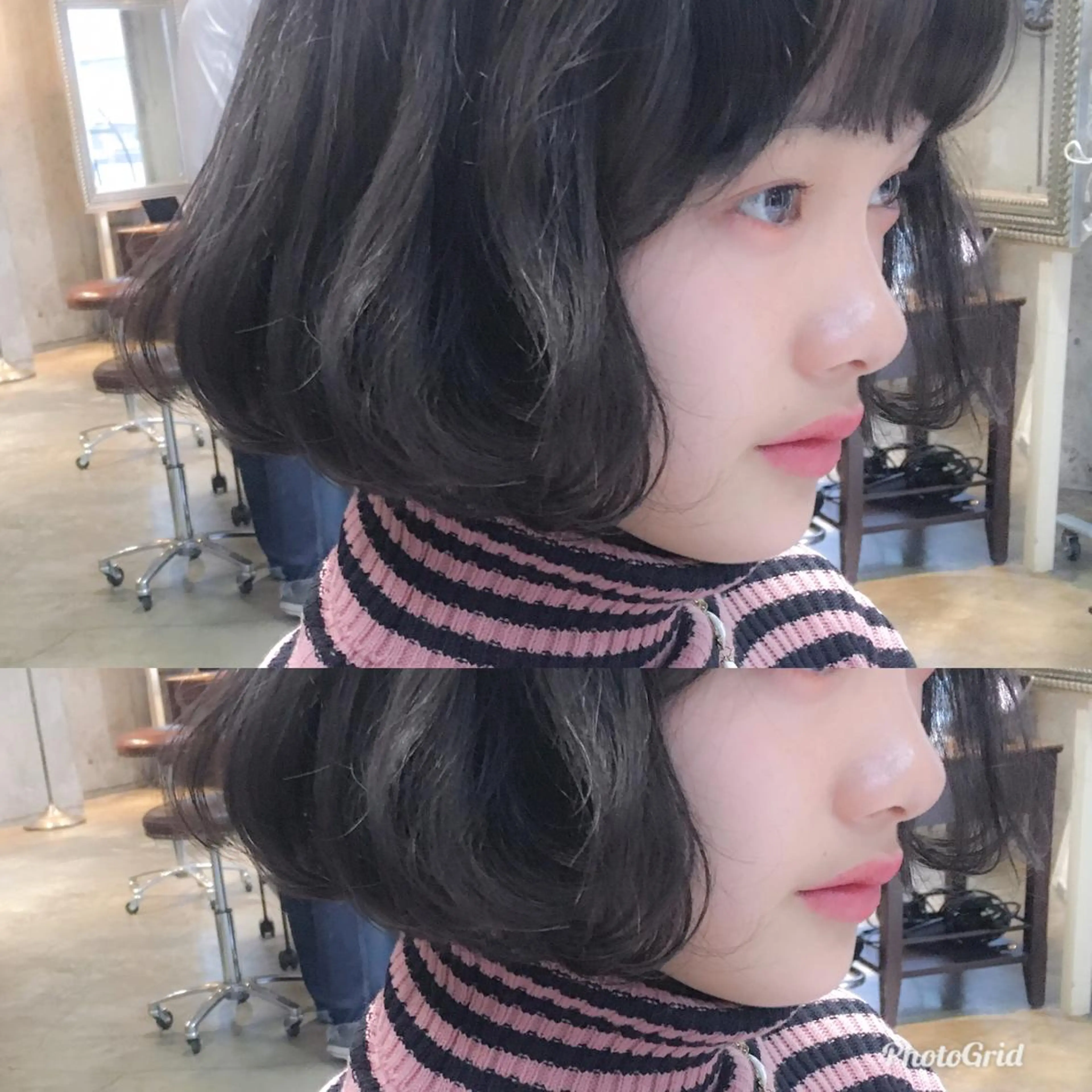 ショート カラー ダークグレー ボブ 北條 優輝のヘアスタイル