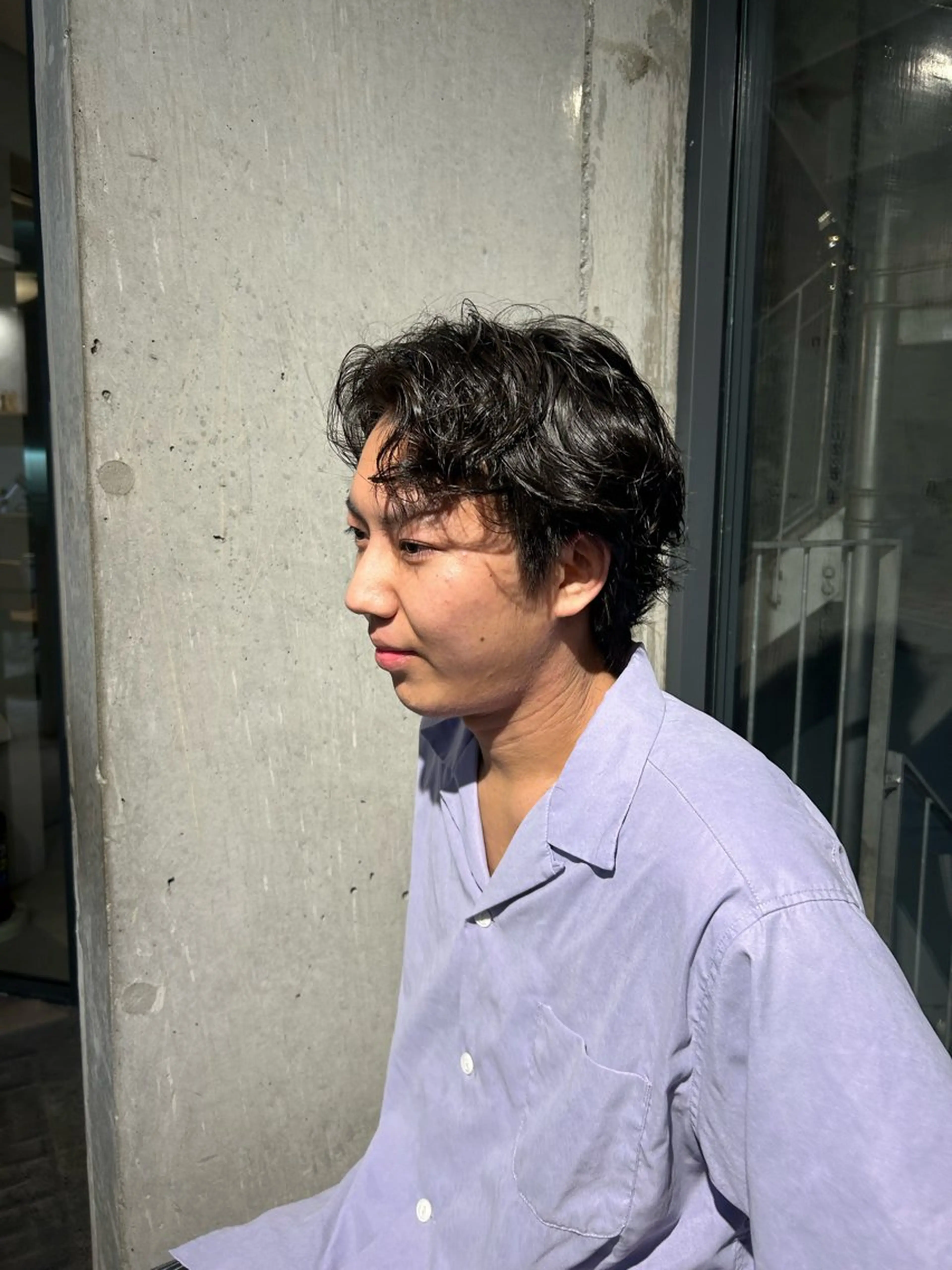 ショート メンズ メンズパーマ カット パーマ 葉月/ボブ/ 透明感カラー／中目黒のヘアスタイル