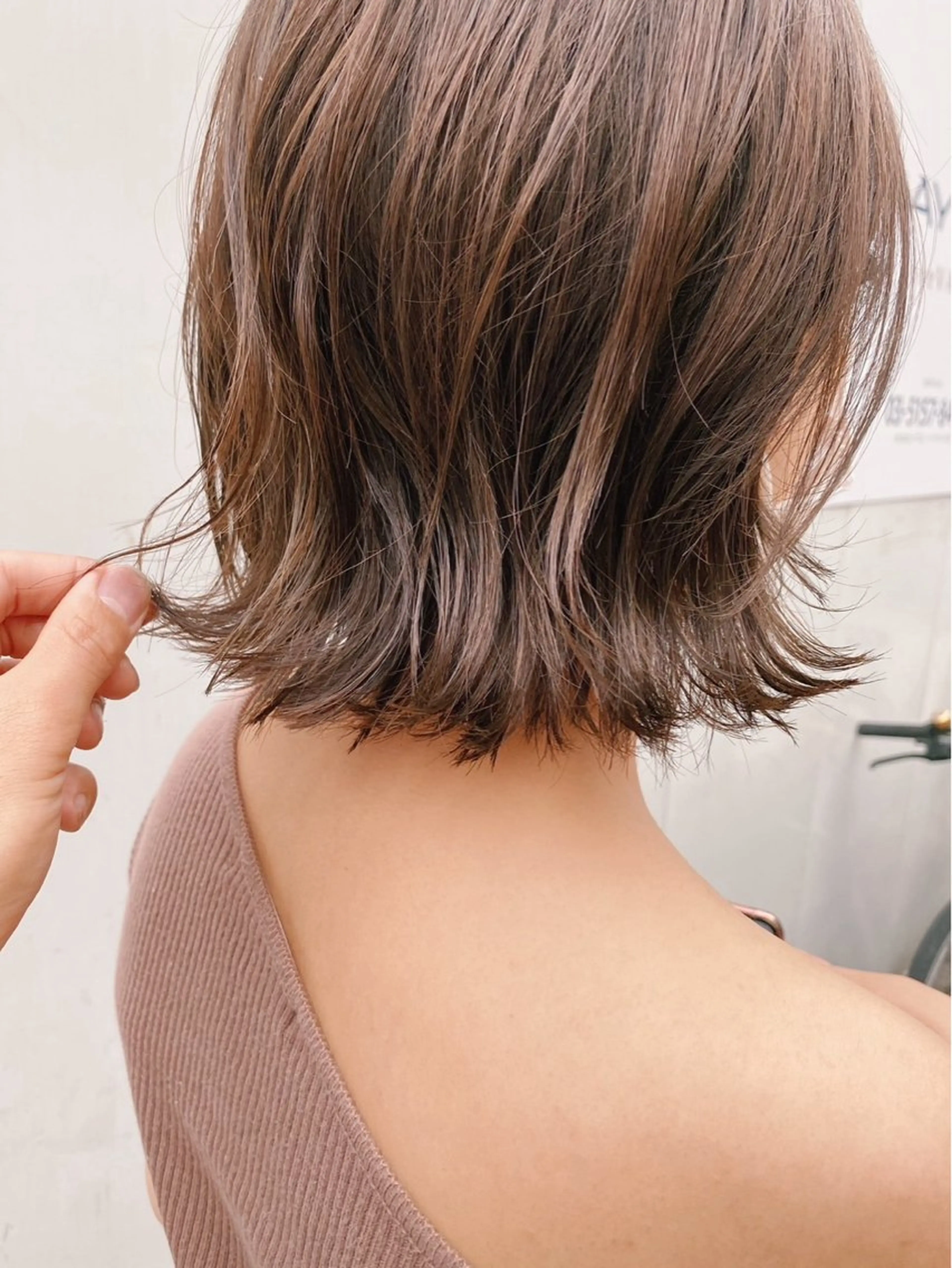 ミディアム カラー ヘアカラー 穂乃香 ボブのヘアスタイル