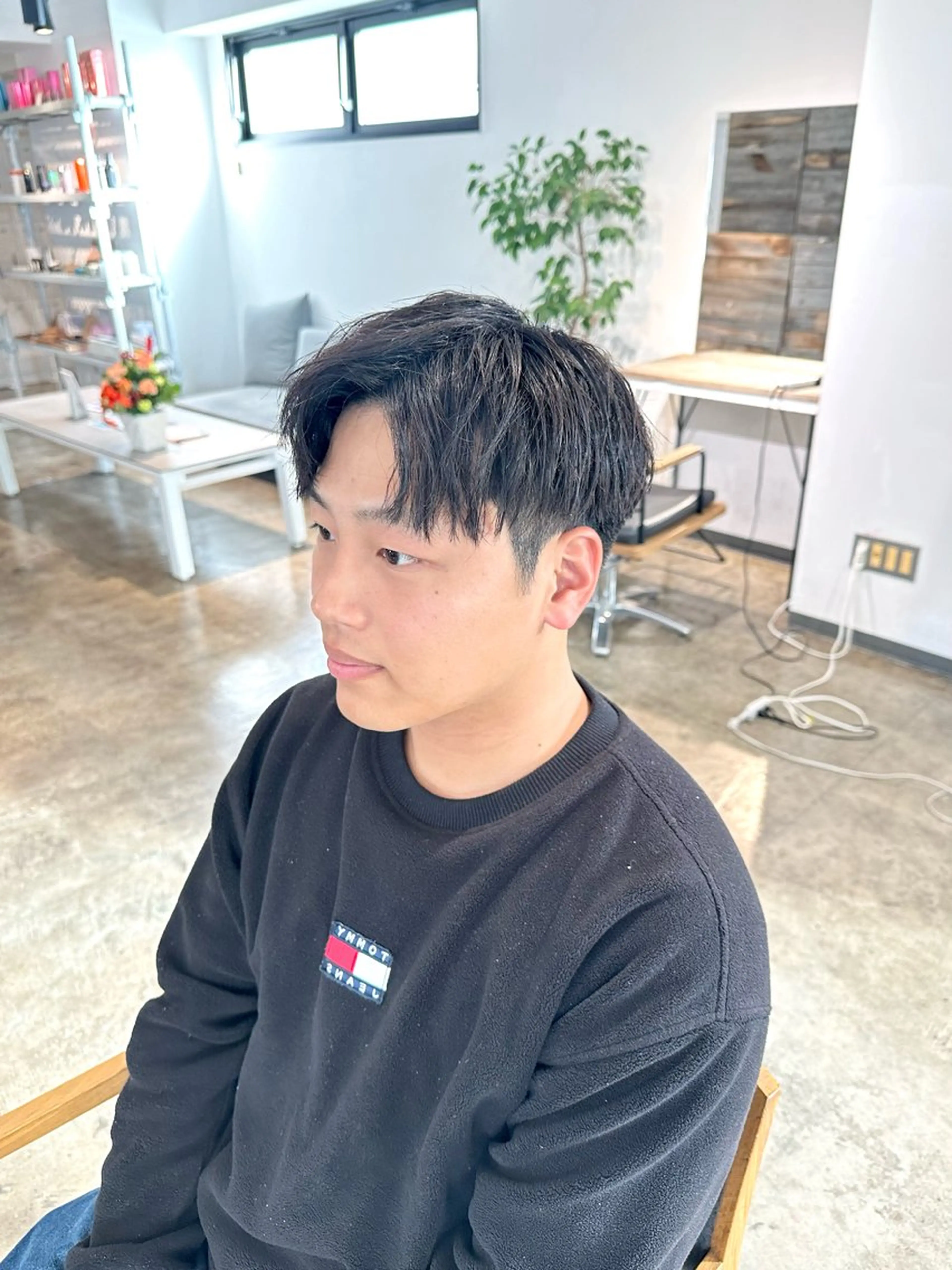 メンズ ビジネス センターパート フェードカット メンズパーマ カット 骨格補正施術/メンズ 専門美容師/YUYAのヘアスタイル