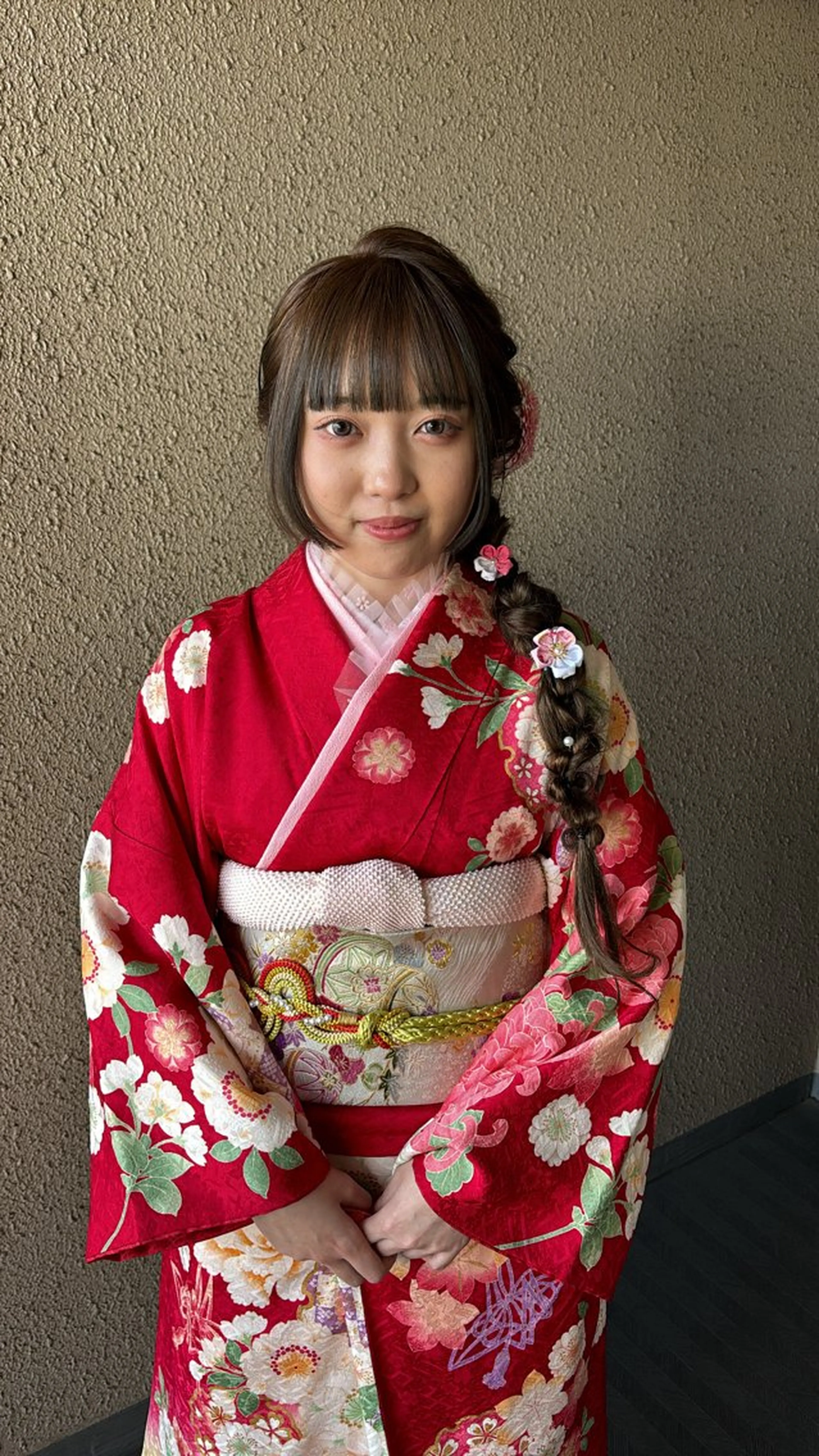 ロング ヘアアレンジ 成人式 似合わせカット 髪飾り 着付け chouette/ 根本優希のヘアスタイル