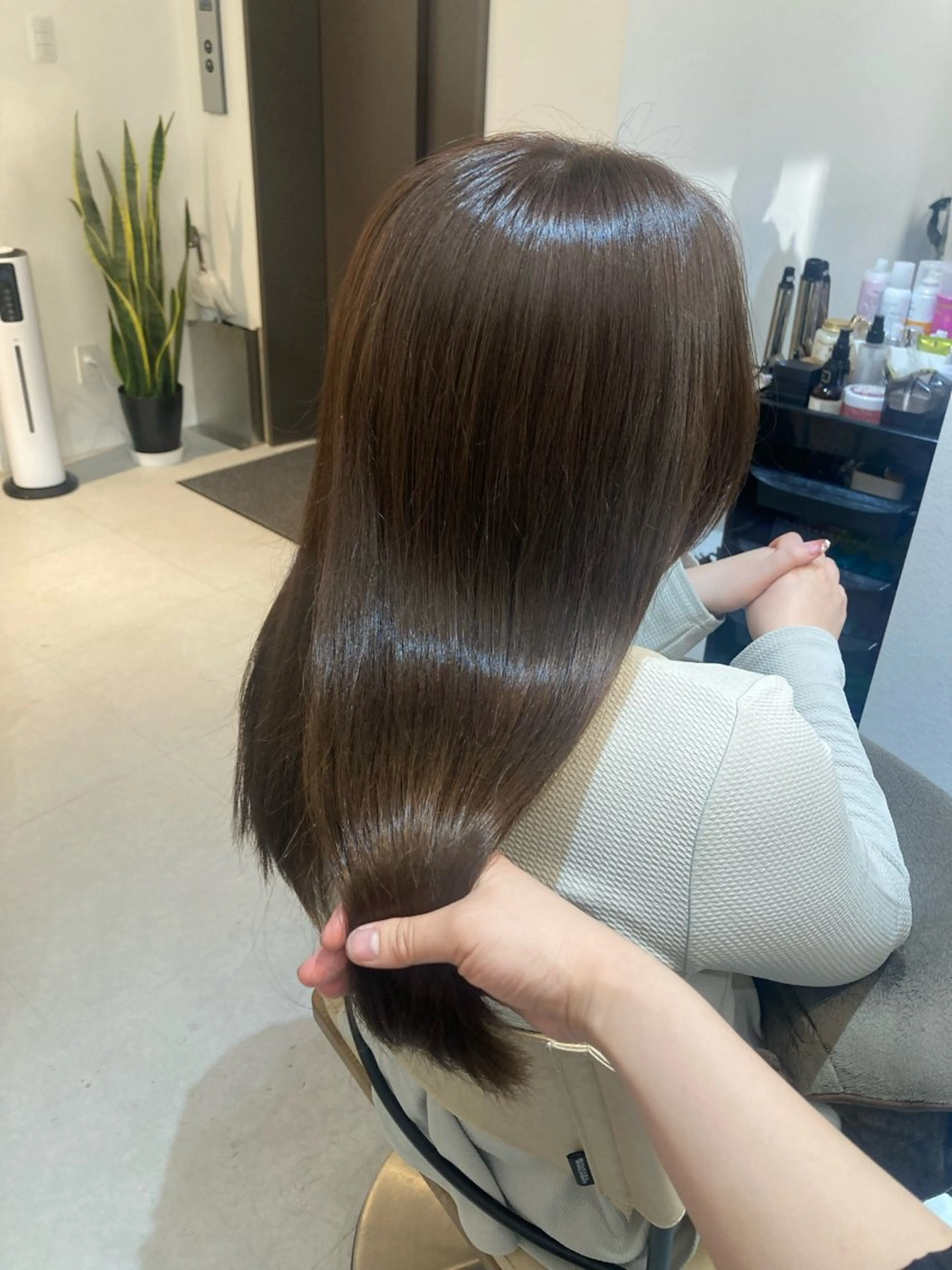 ロング カット ヘアカラー トリートメント ✨色持ちの良い艶 カラー✨蟹江真世のヘアスタイル