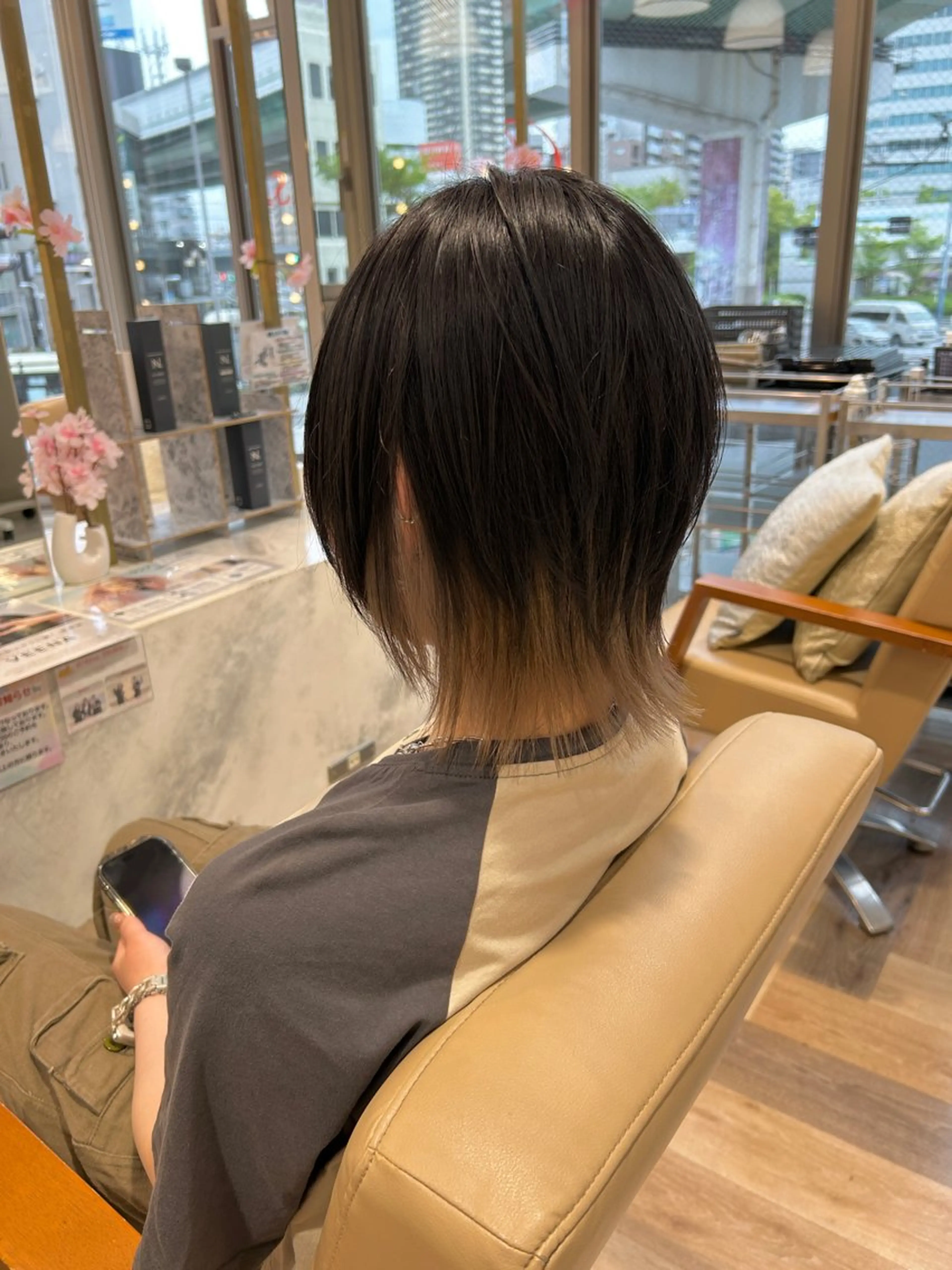 ショート カラー 透明感カラー インナーカラー レイヤーカット ウルフカット ウルフレイヤー カット ヘアカラー 野田阪神/レイヤー/ ハイライト/yuuのヘアスタイル