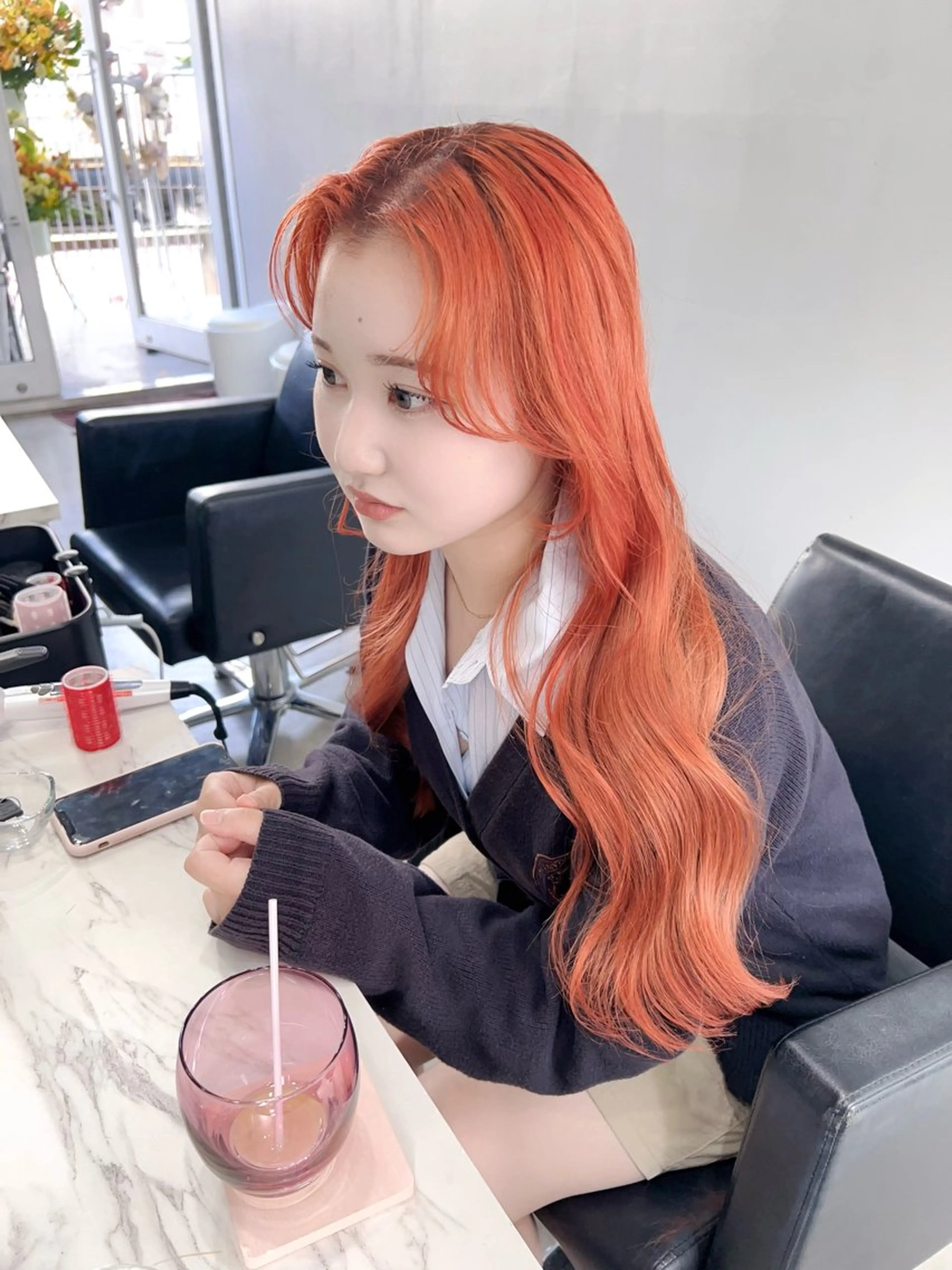 ロング カラー ヘアカラー トリートメント ヘアセット 🪞上品で可愛い韓国 ヘア🪞Rikutoのヘアスタイル