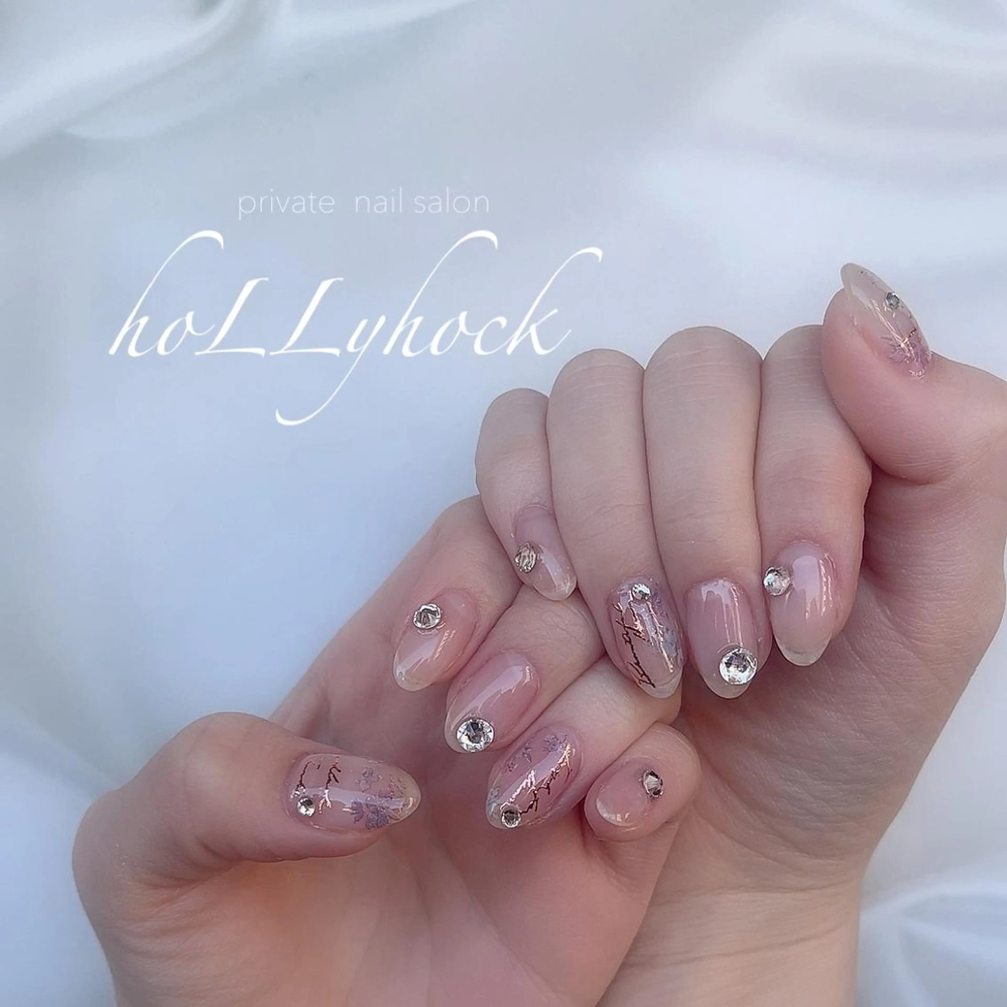 ネイル クリアネイル キラキラネイル シンプルネイル nail salon hoLLyhockのネイルデザイン
