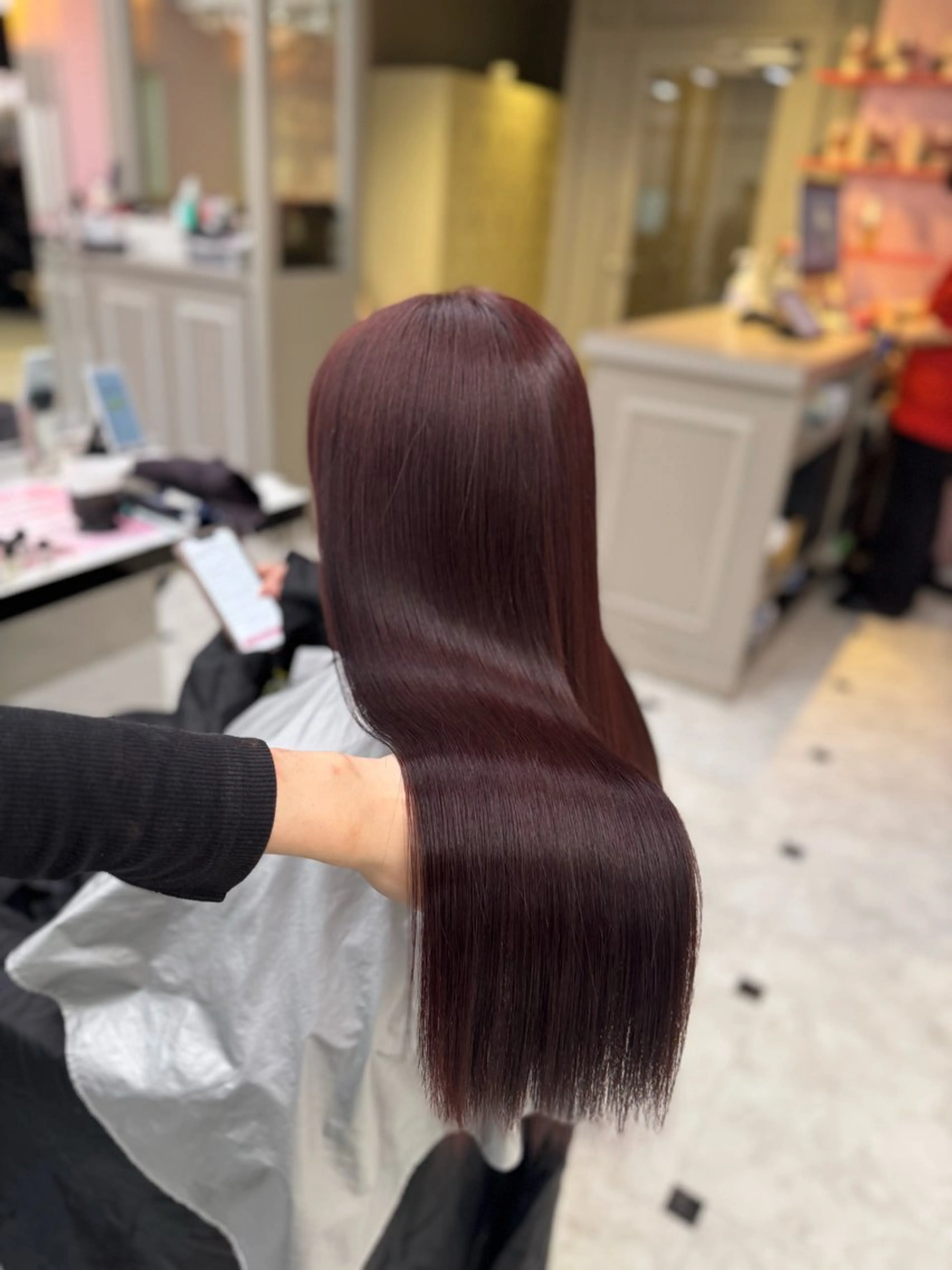 ロング ヘアカラー トリートメント ヘッドスパ ヘアセット ♥️韓国/ガーリー 暖色misa♥️のヘアスタイル