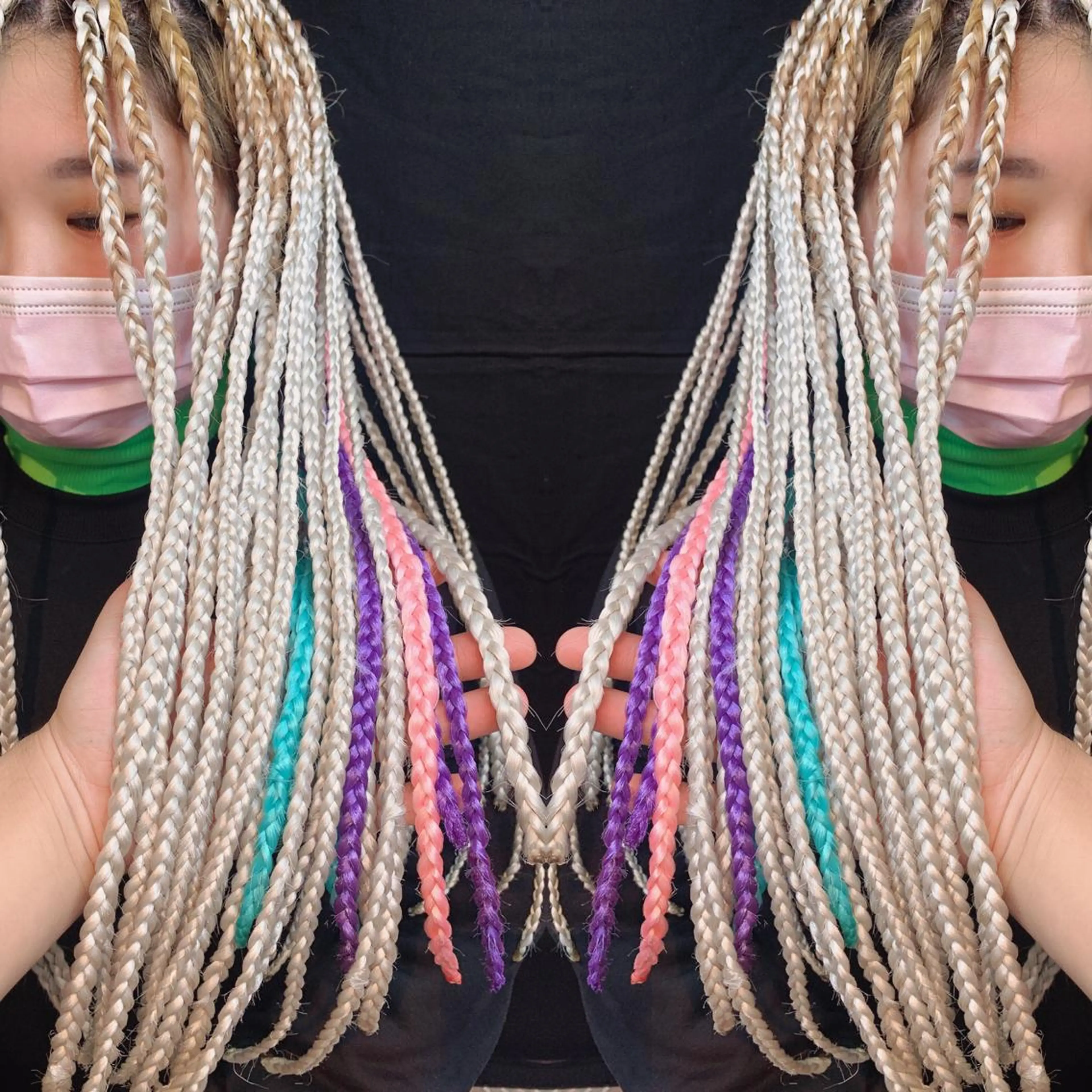 セミロング カラー パーマ ヘアアレンジ メンズ haco+所属・🌈派手髪エクステ ブレイズ🌈ひろとのヘアスタイル