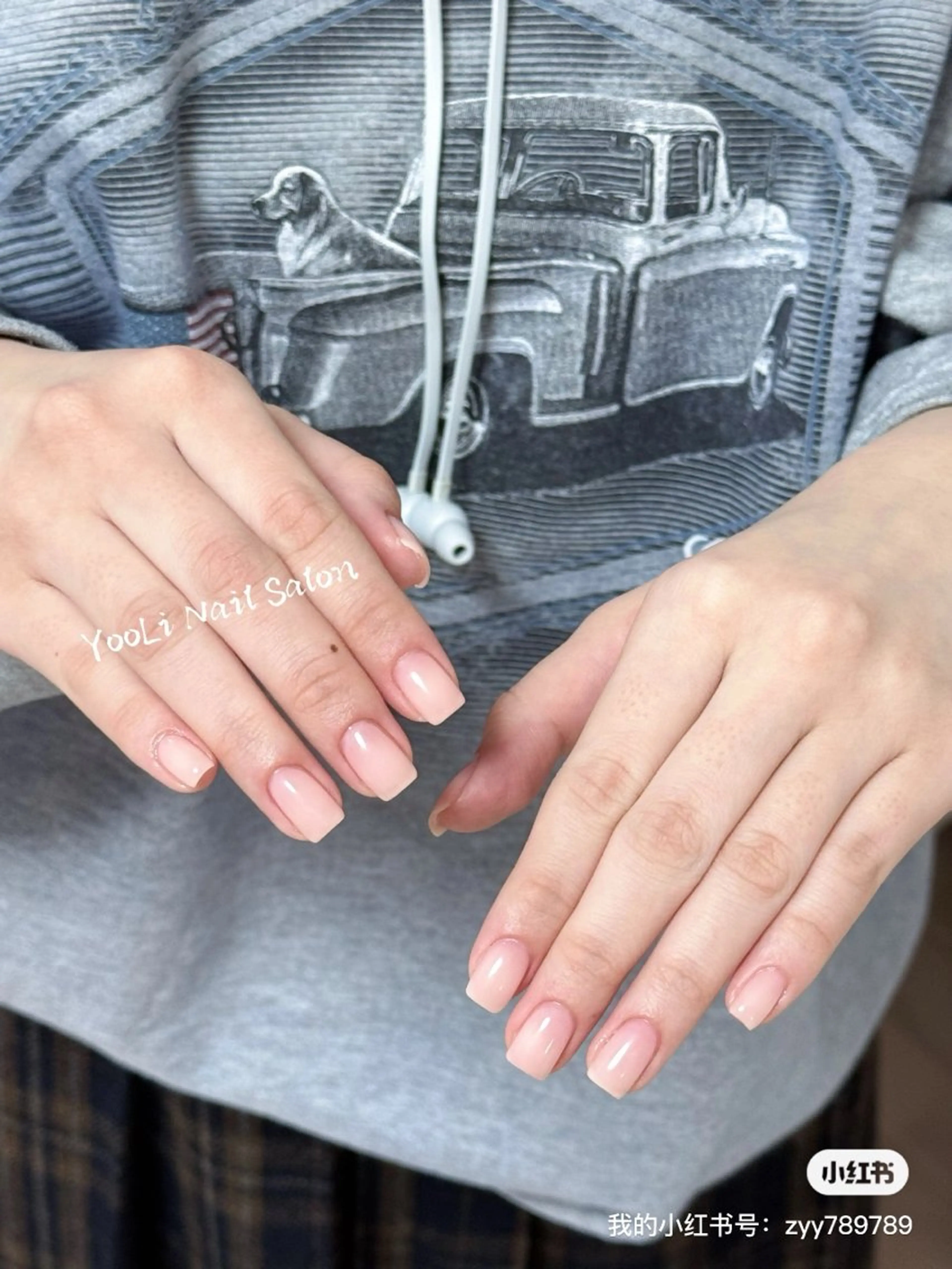 ネイル アートネイル オーロラネイル チークネイル フレンチネイル ガラスフレンチ ハンドネイル 🎀🎀YooLi Nail Salonのネイルデザイン