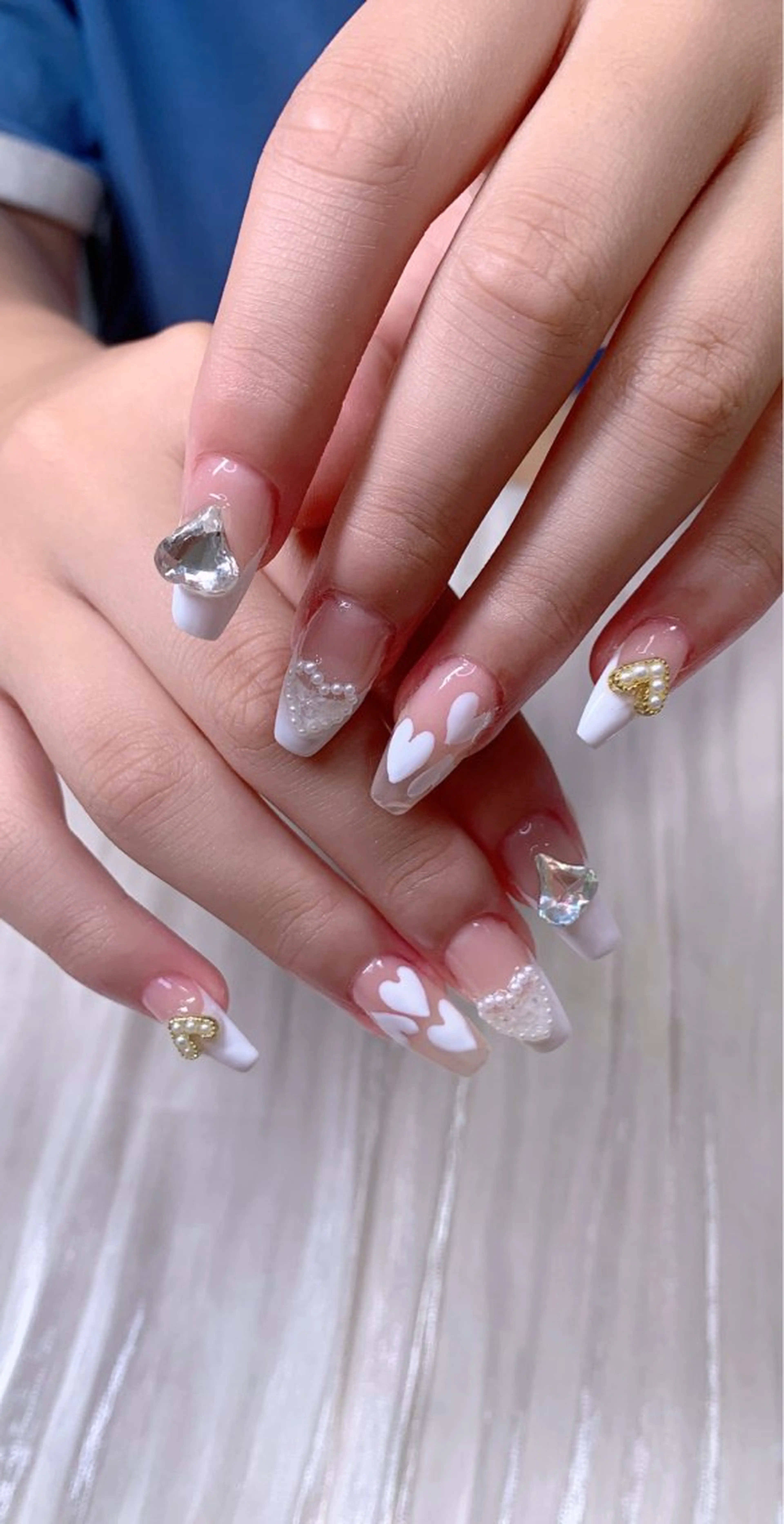 ネイル フレンチネイル ハート Cute Tips nailのネイルデザイン