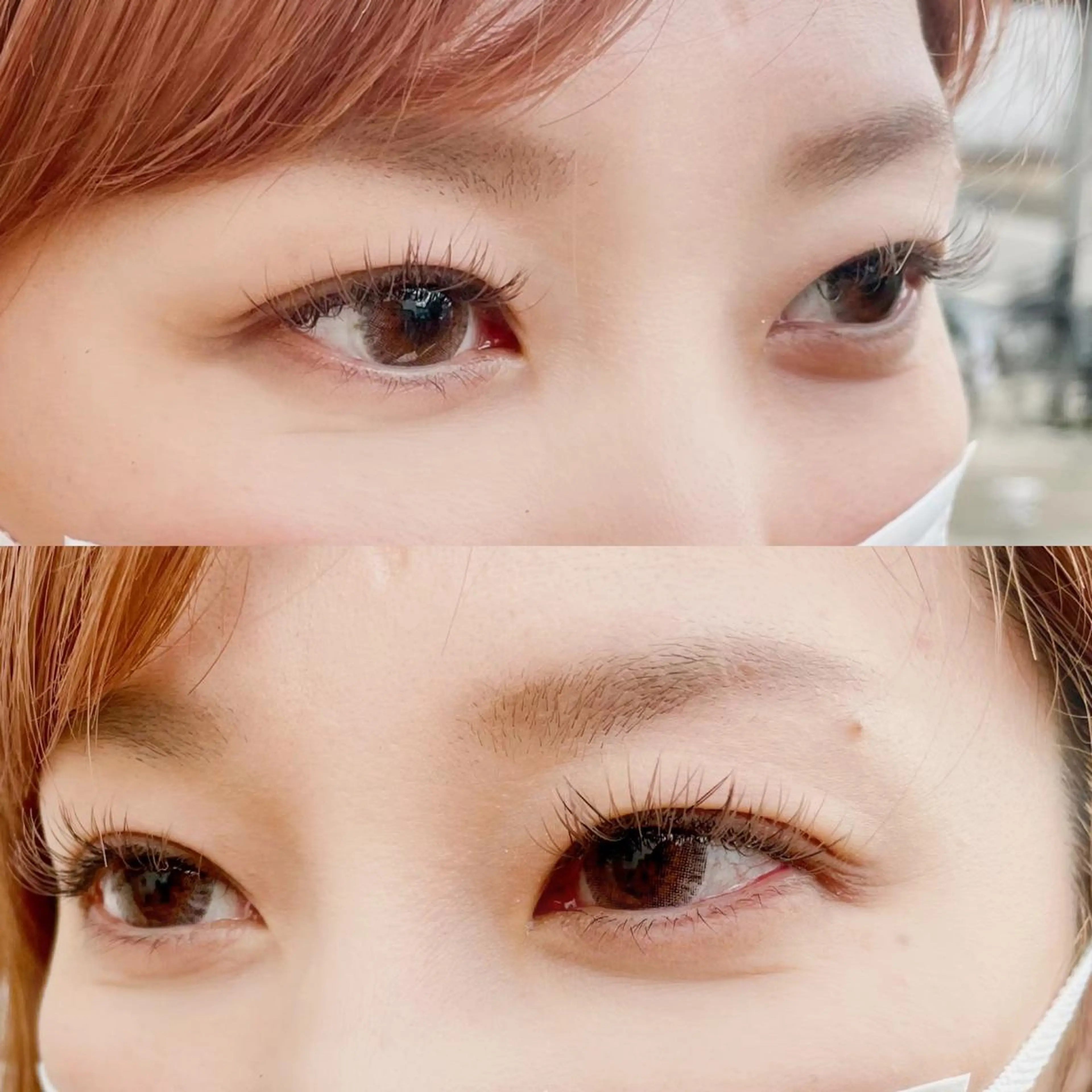 カラー マツエク・マツパ ブラウンカラー グレージュ ハイトーンカラー カラーマツエク パーフェクトウィンク ちぢいわみのりのマツエク・マツパデザイン