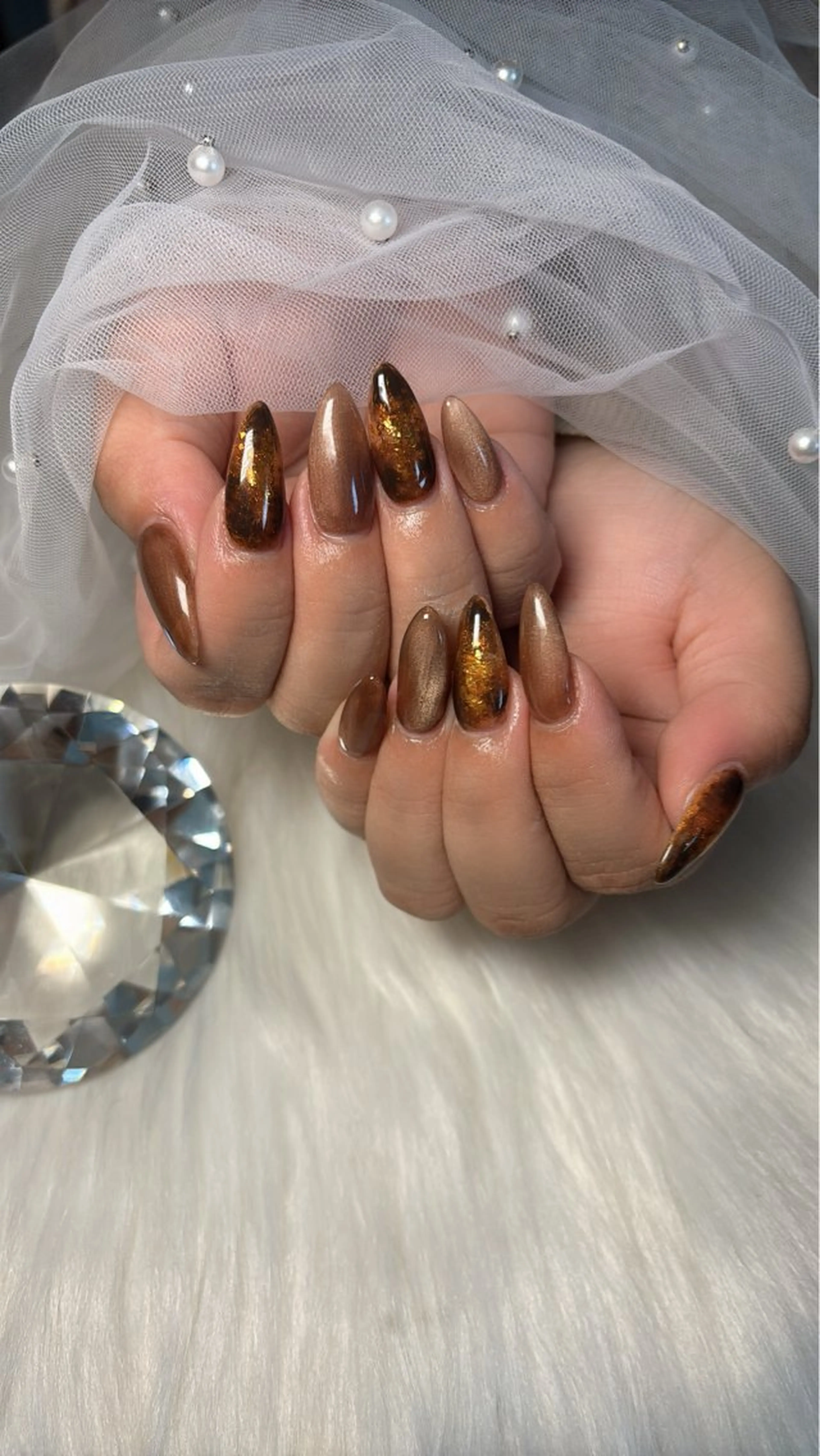 🩵オフ有り)Gel-Xチップ長さ出し　4本アートの写真