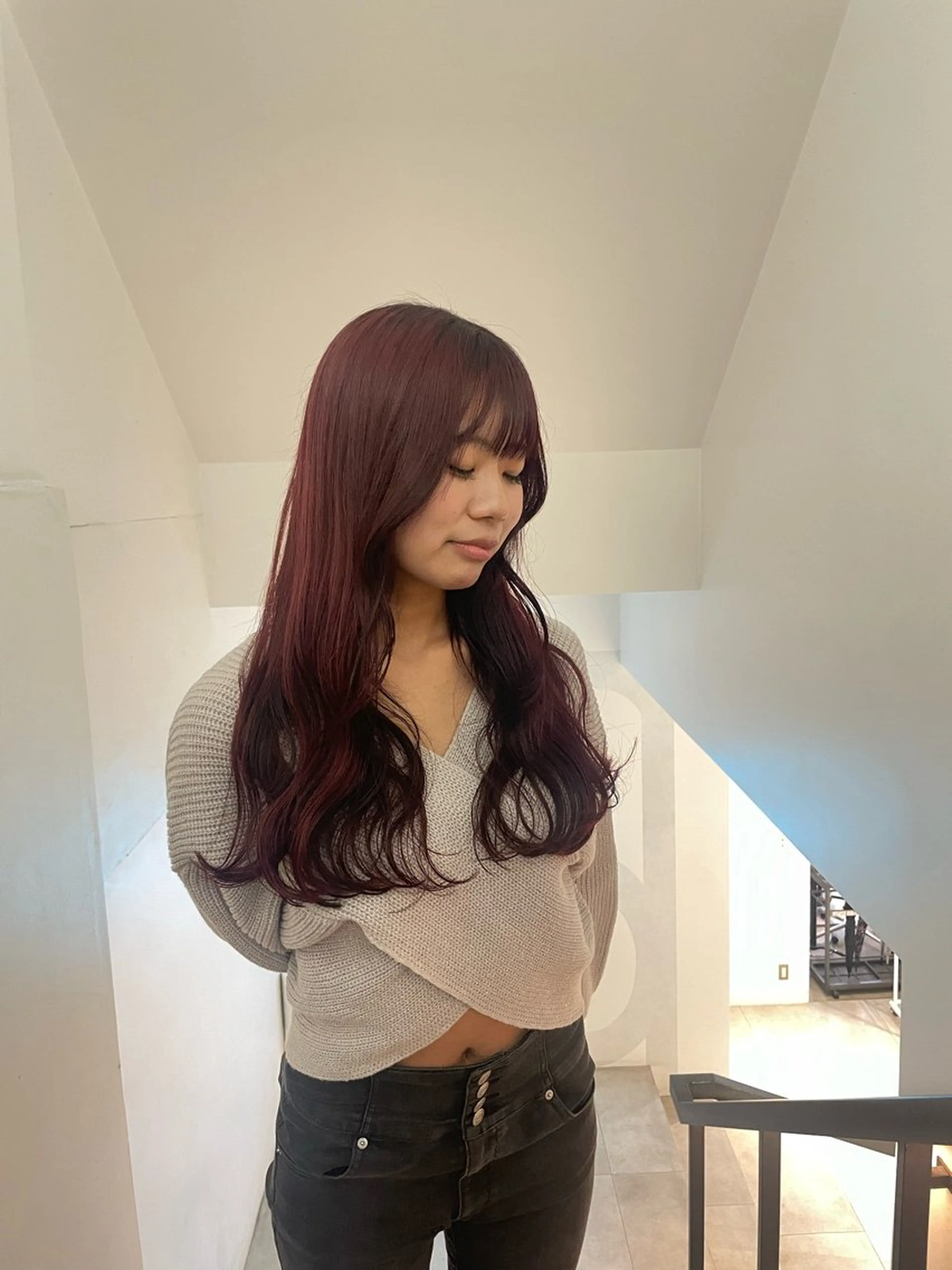 ミディアム カラー ヘアカラー 🌟暖色系ハイトーン 🌟AIのヘアスタイル