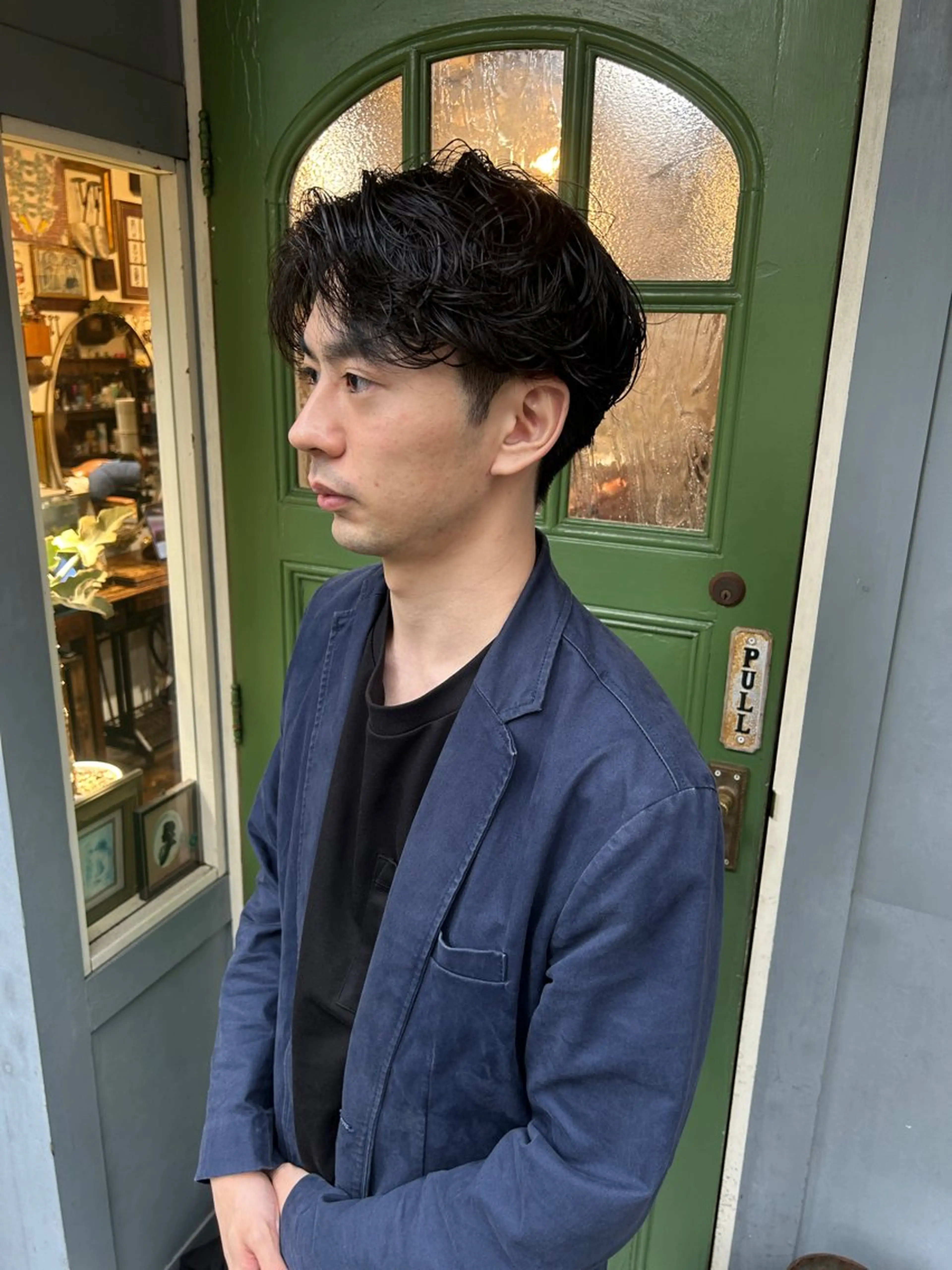 ショート パーマ メンズ カット パーマ 清水千優/パーマ/透 明感カラー/メンズのヘアスタイル