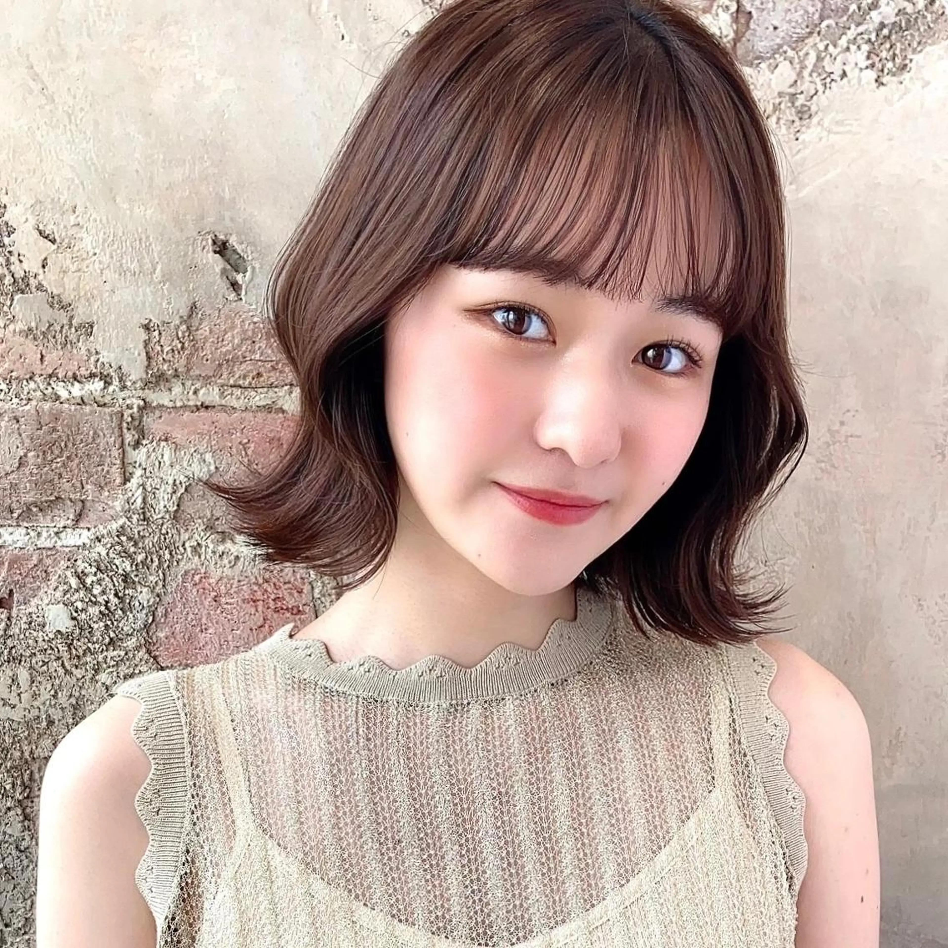 ミディアム カラー ヘアアレンジ ベージュカラー ブラウンカラー グレージュ ボブ くびれヘア Surpass所属・🌈小顔似合わせ SHIHO🌈のヘアスタイル