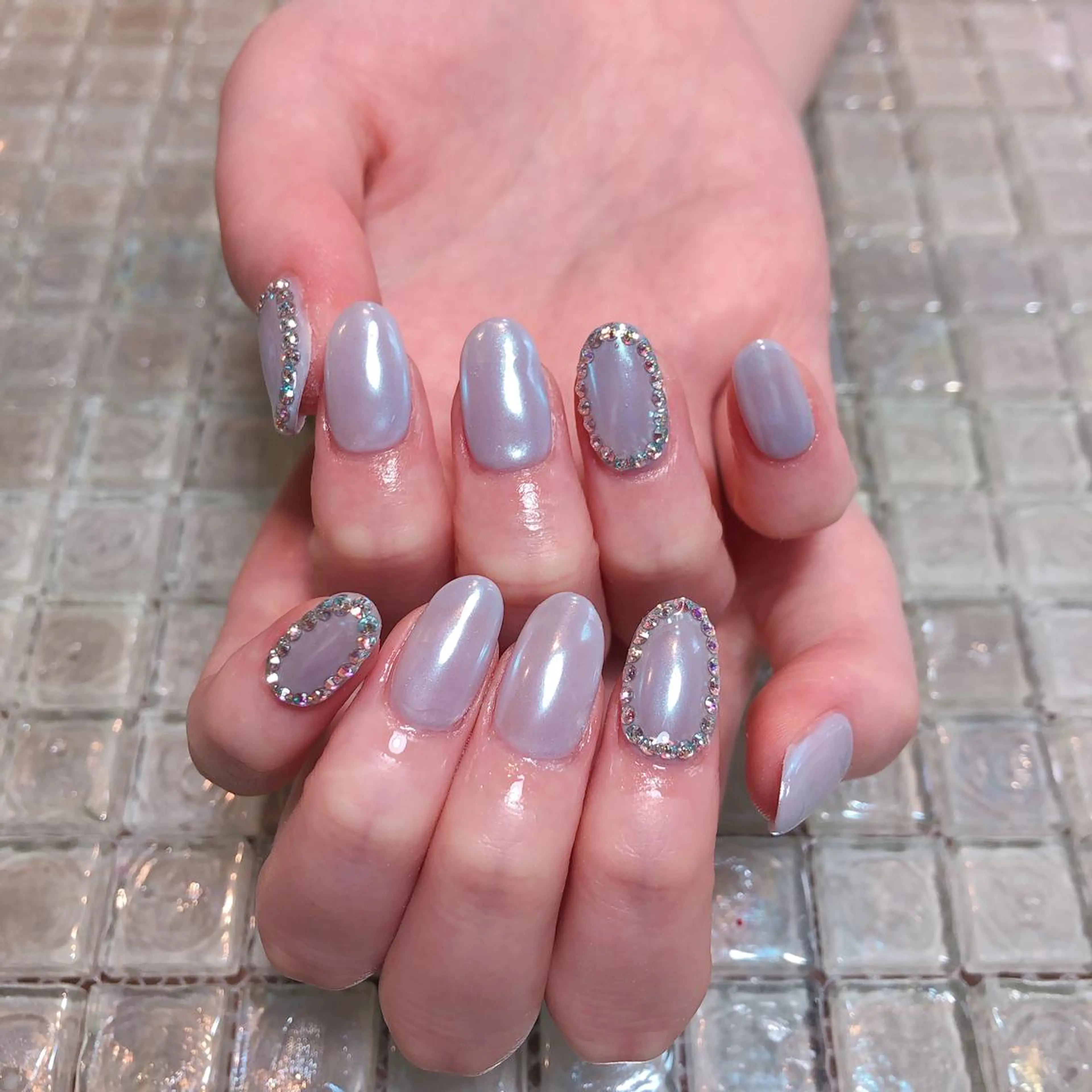 ネイル ブルー ハンドネイル 工藤 理恵のネイルデザイン