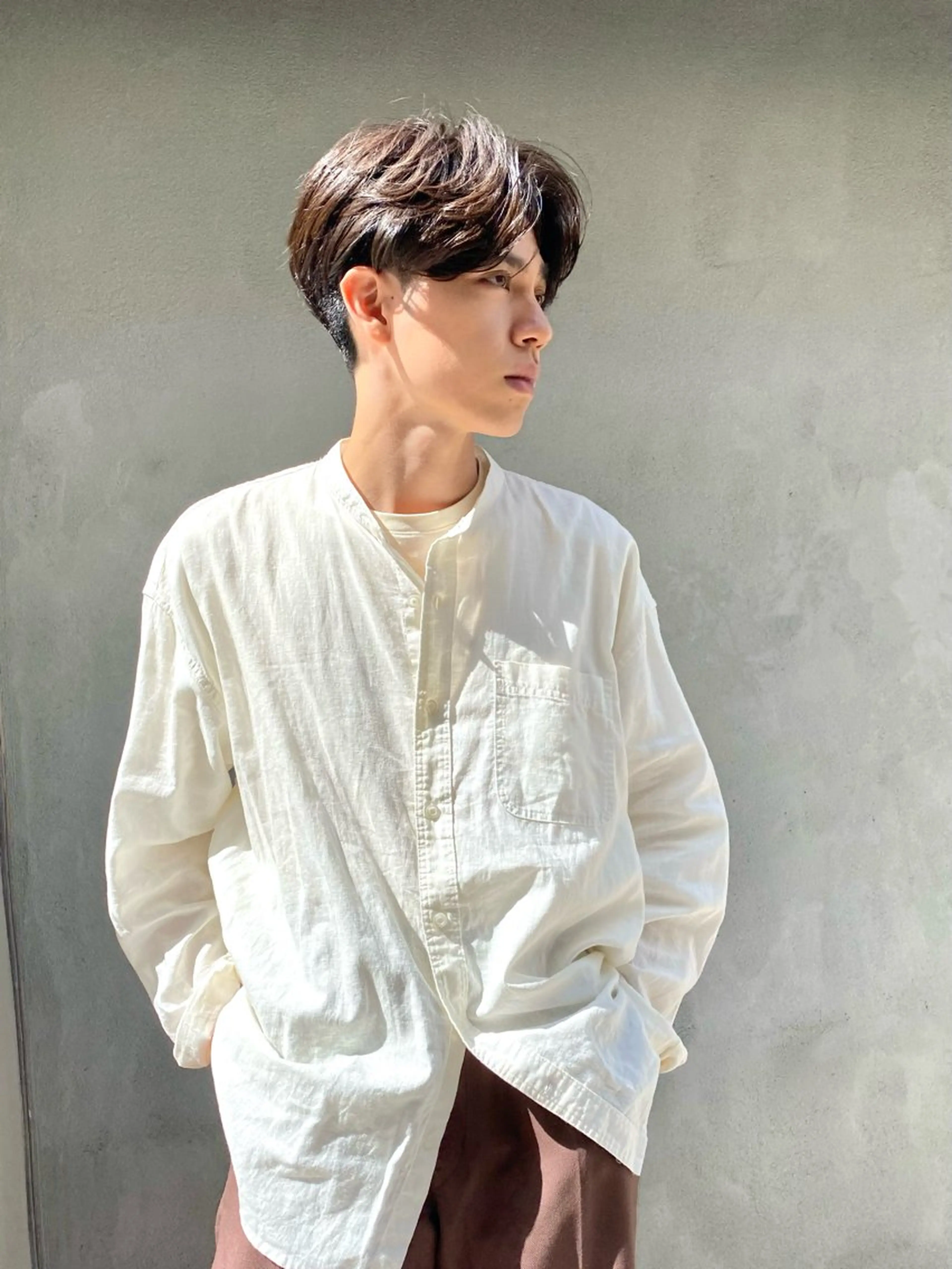 パーマ メンズ メンズ職人/センター パート/富沢真斗のヘアスタイル